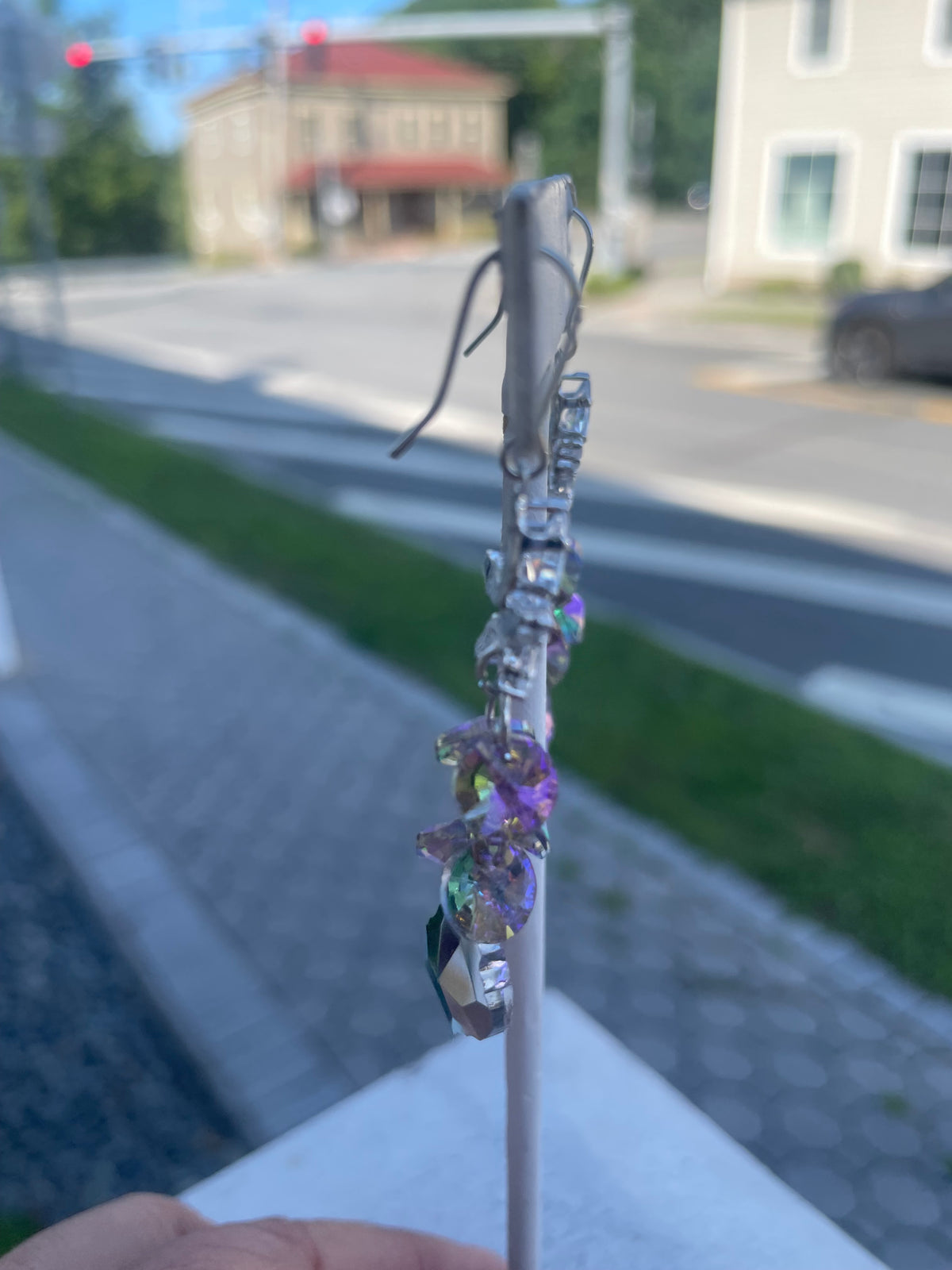 Silver Plated Mystic Crystal Chandelier Dangle Earrings