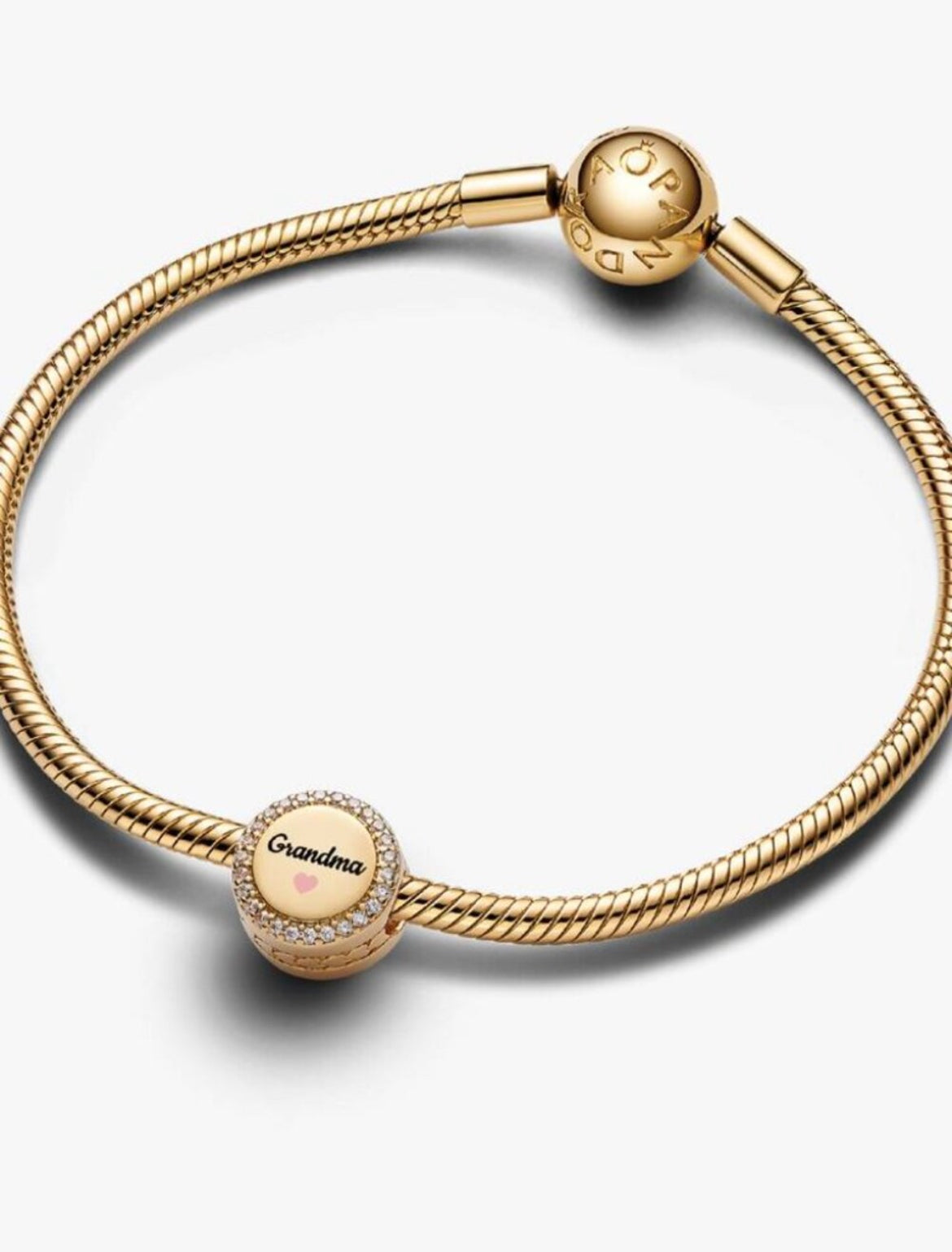 Pandora Grandma Shine Gold Round Signet Family Charm
