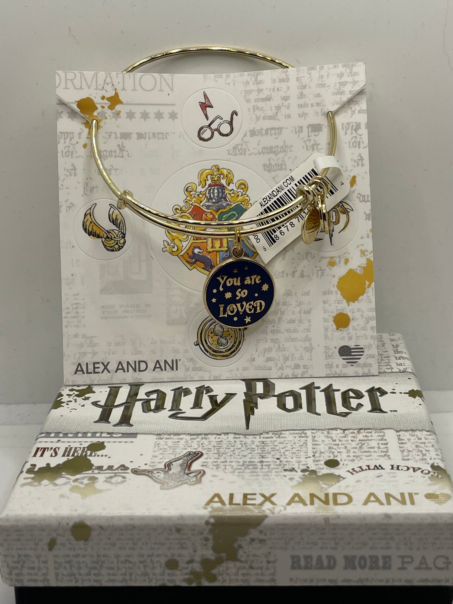 Alex & Ani Harry Potter You Are So Loved Shiny Gold-tone Bracelet NWT