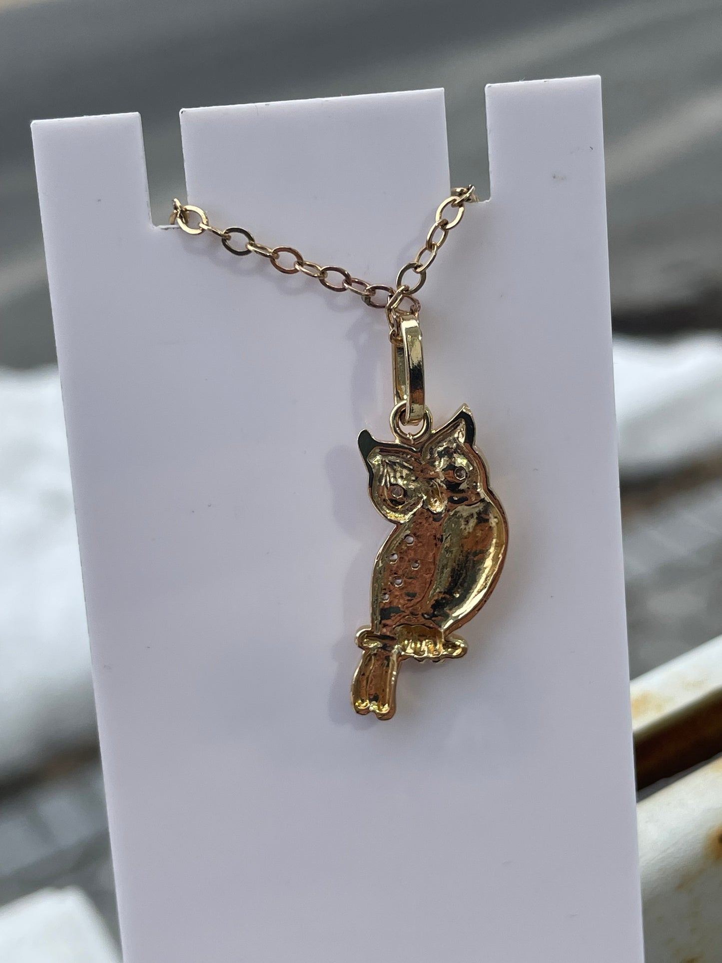 Gold Filled Owl Necklace 19”