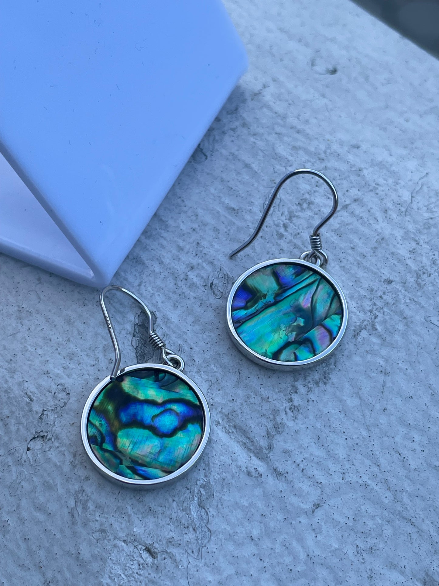 925 Sterling Silver Tree of Life Abalone Earrings
