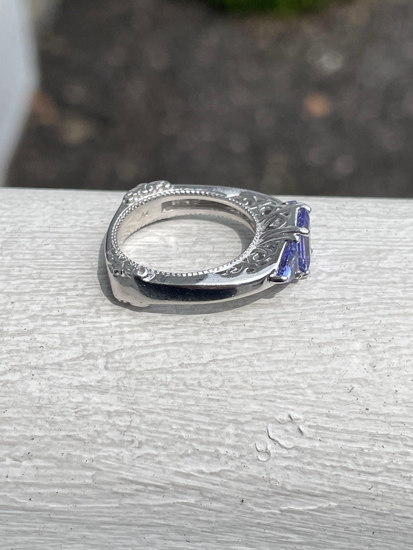 925 Sterling Silver PPF Natural Tanzanite Ring Size 6
