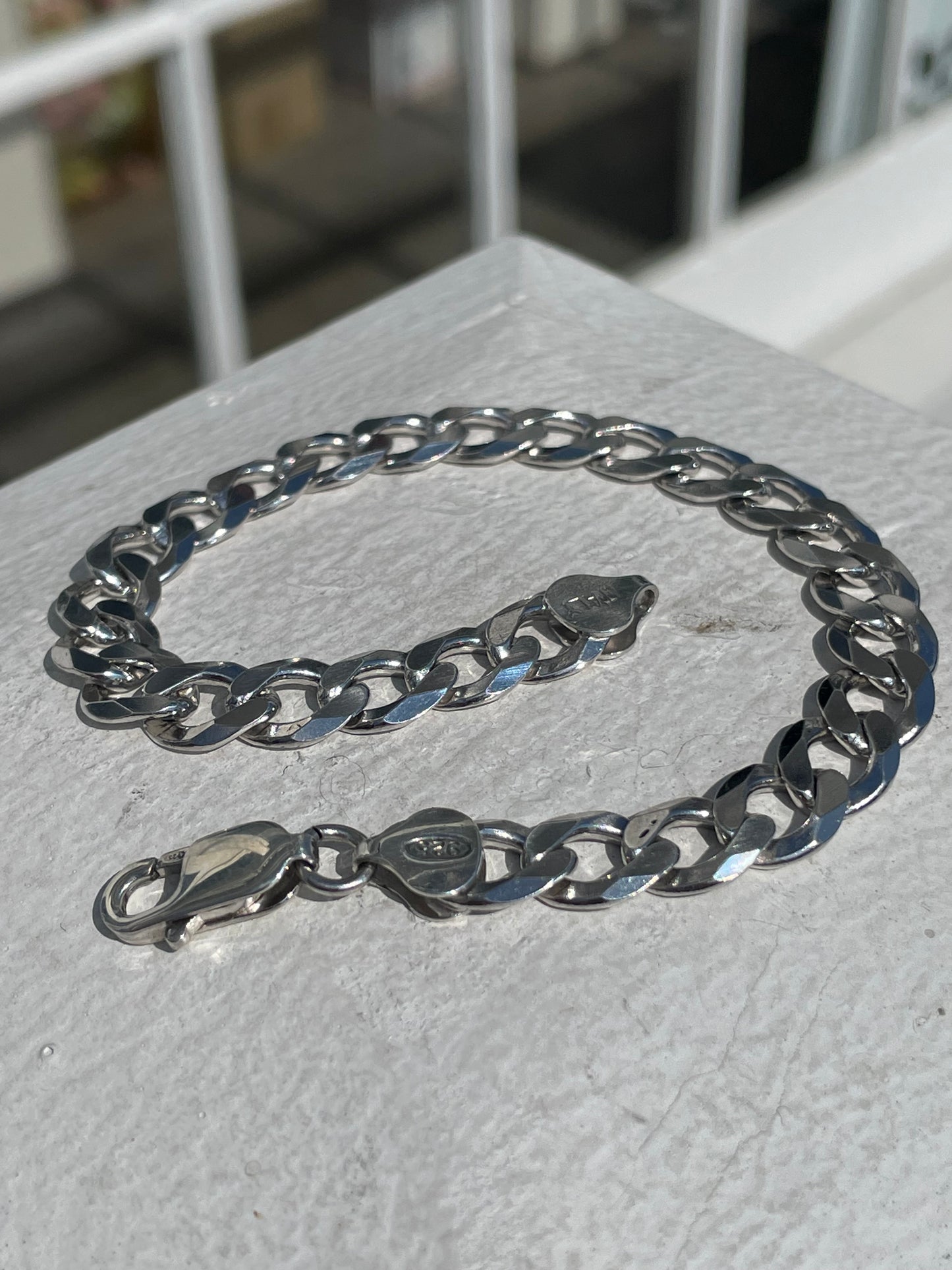 925 Sterling Silver Heavy Cuban Link Bracelet 8.75”