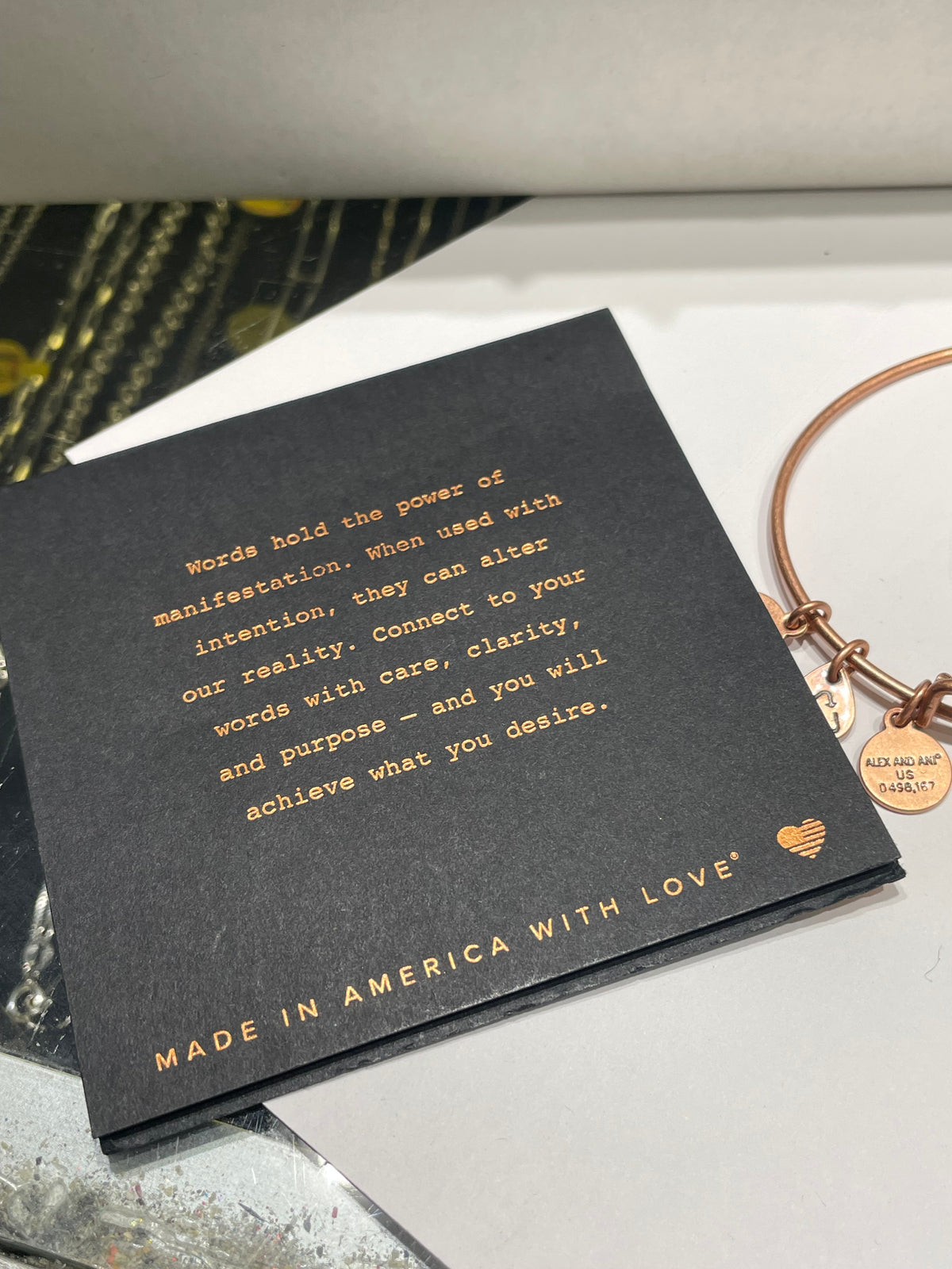 Alex and Ani Rose Gold Tone Amour Love Bracelet - New with Tags and Gift Box