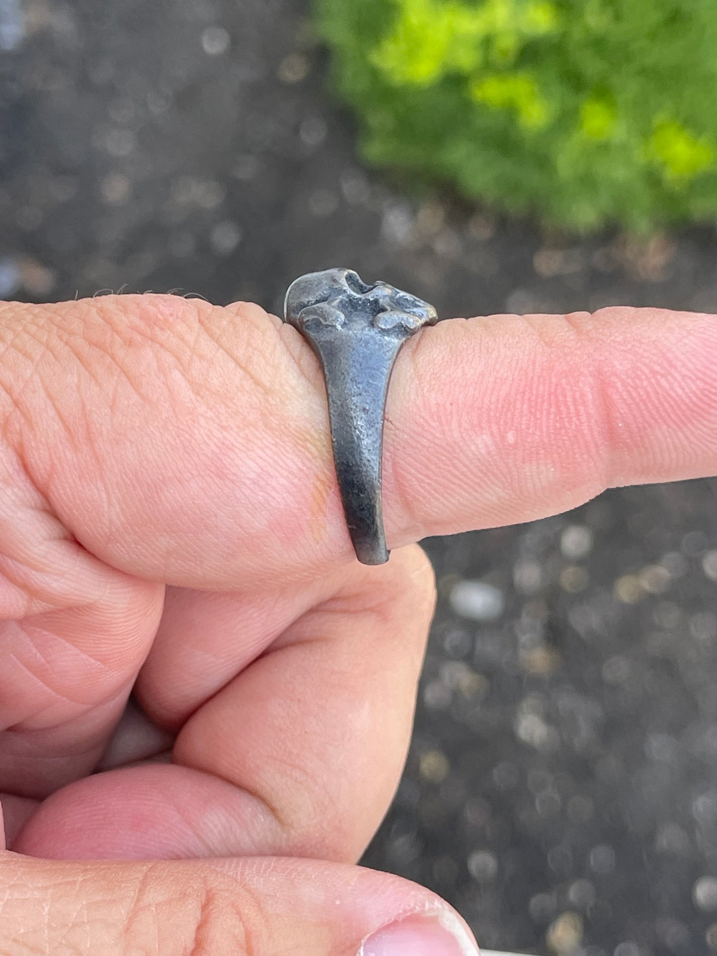 925 Oxidized Sterling Silver Skull Crossbones Ring Size 9