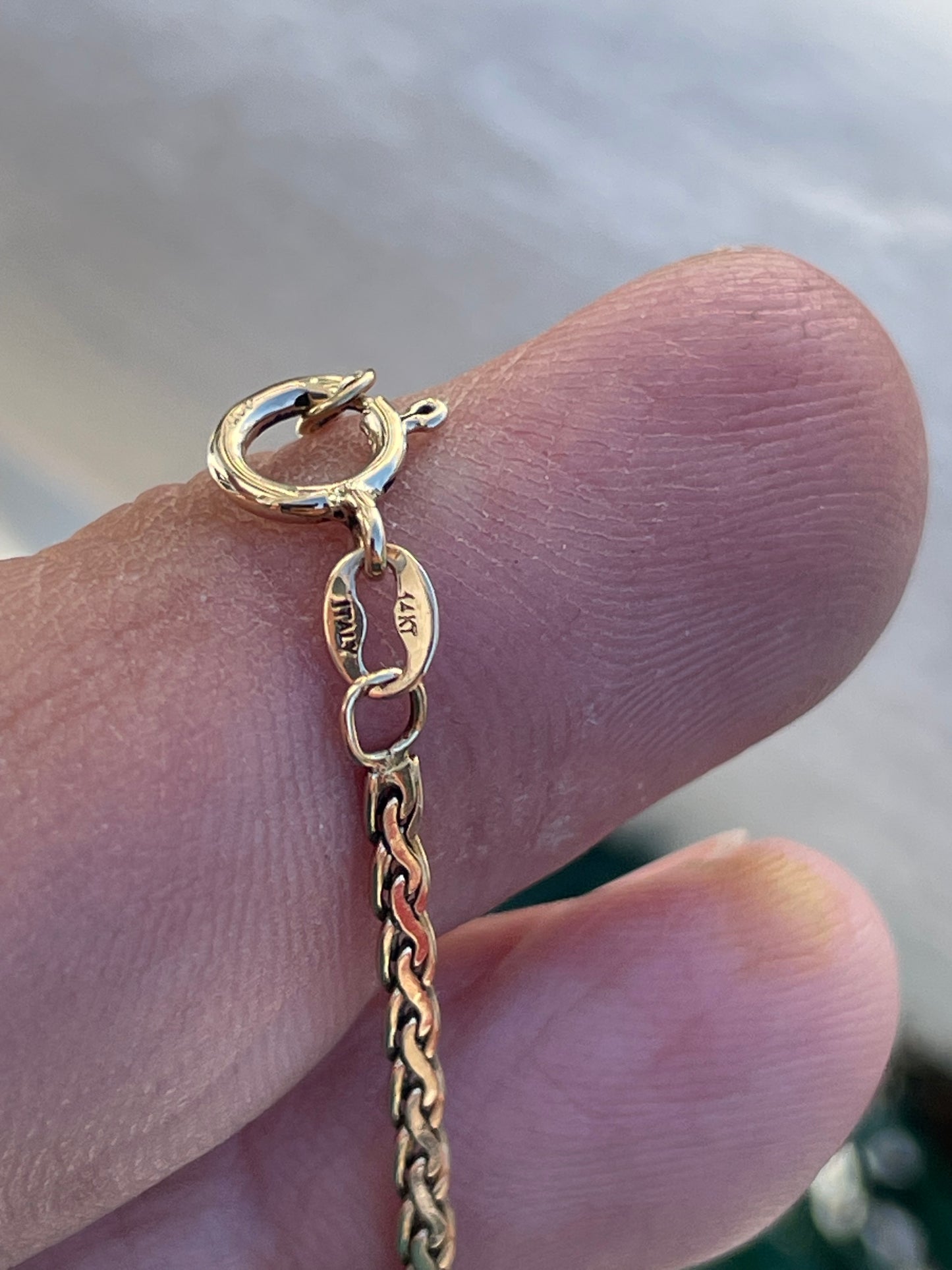 14k Gold Braided Wheaton Link Bracelet 7”