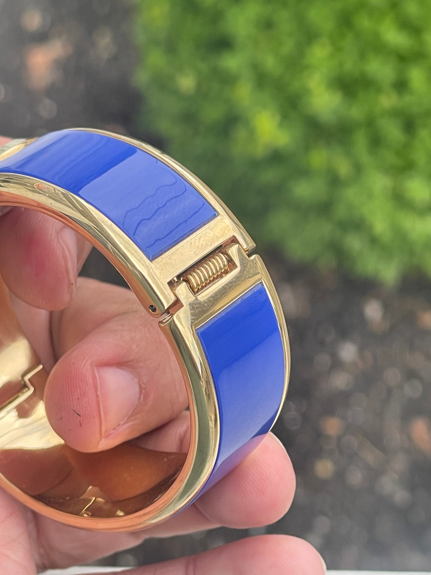 Caravelle by Bulova Royal Blue & Gold Bangle Bracelet Watch