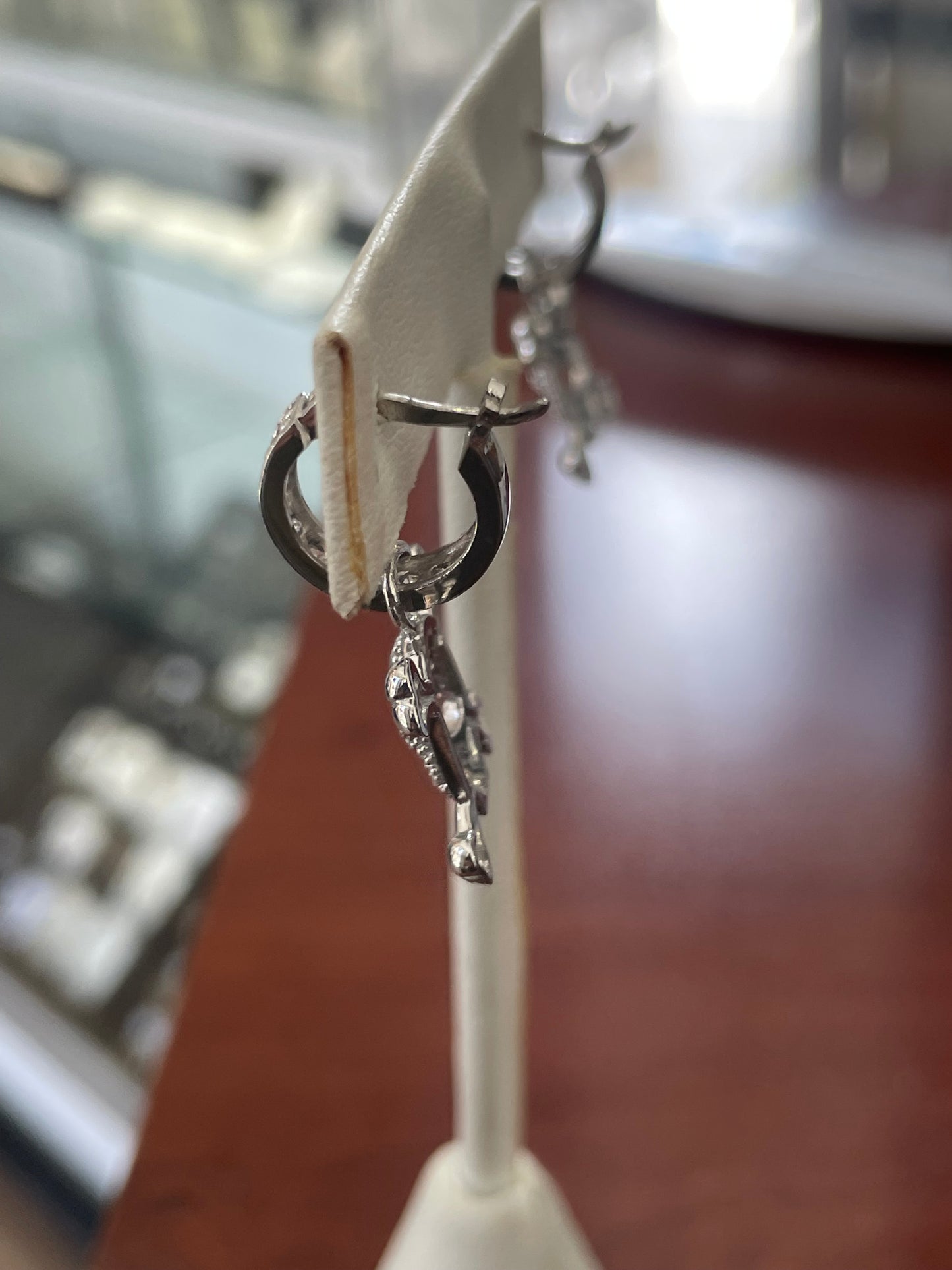 925 Sterling Silver Skull & Crossbones Dangle Huggie Hoop Earrings