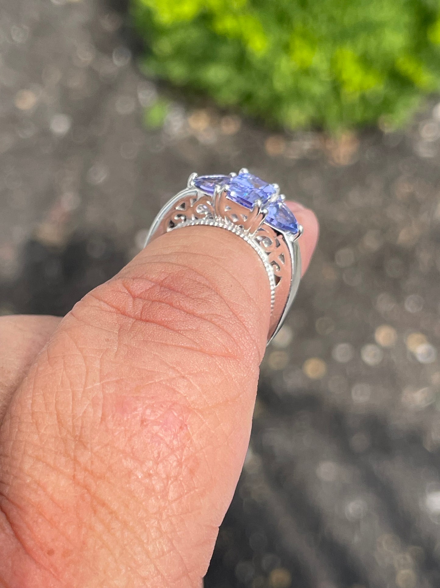 925 Sterling Silver PPF Natural Tanzanite Ring Size 6