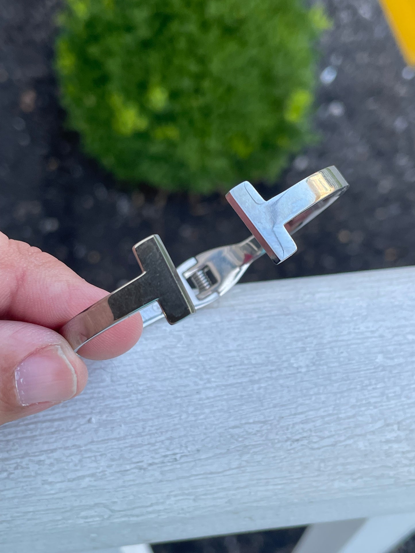 Stainless Steel Tiffany & Co Style T Bar Cuff Bracelet