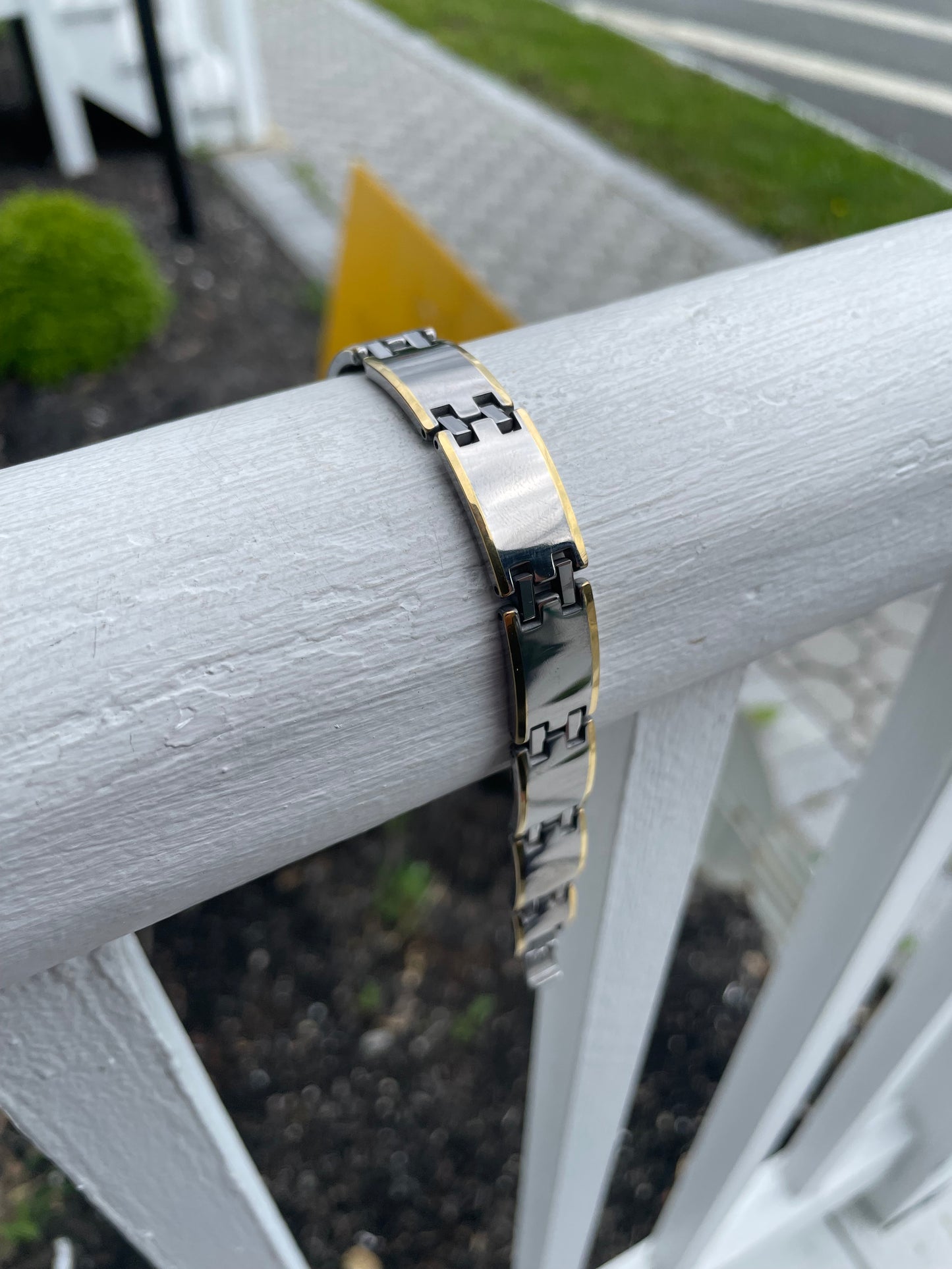 Tungsten signet Style Link Bracelet 8”
