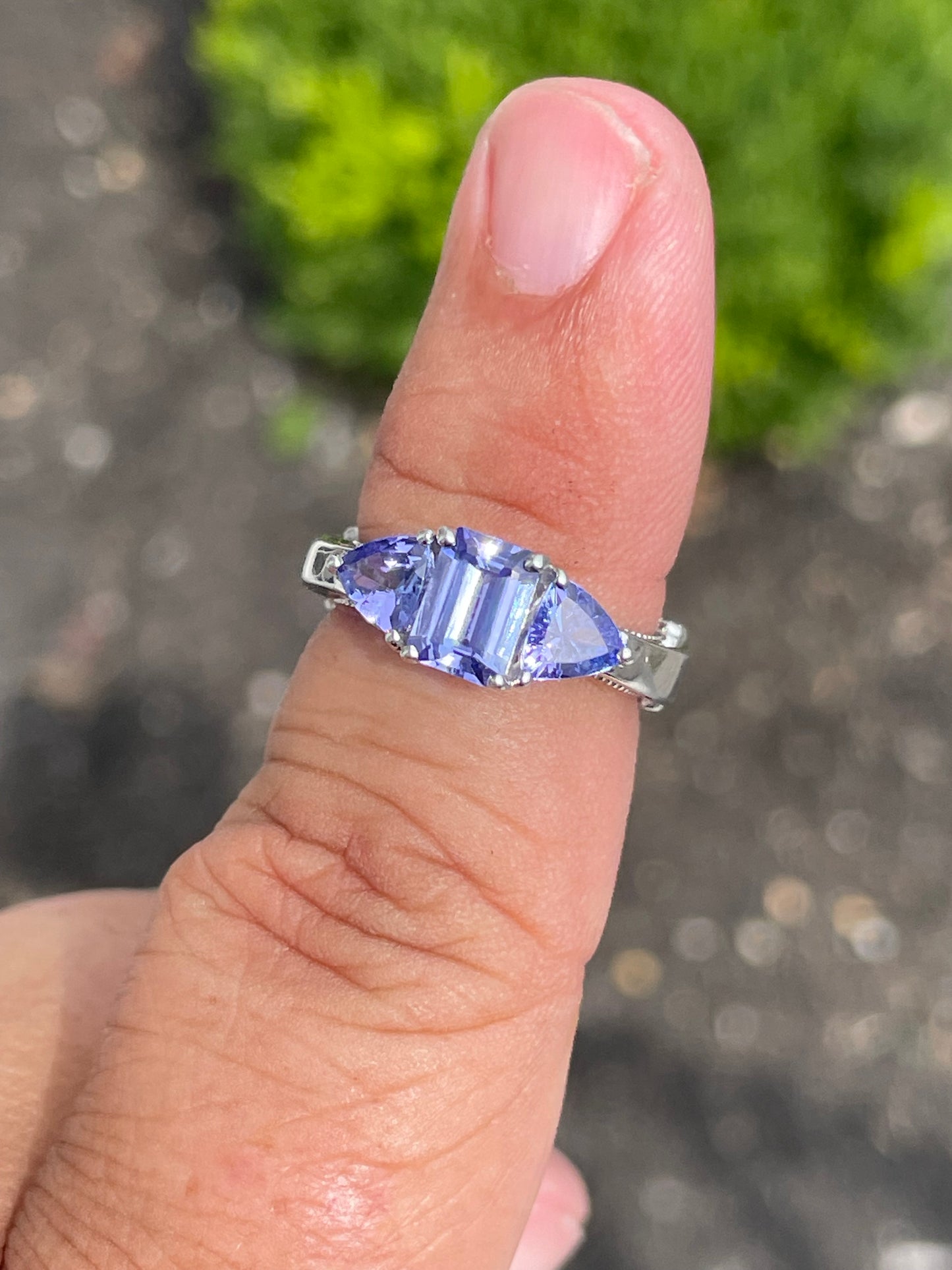 925 Sterling Silver PPF Natural Tanzanite Ring Size 6
