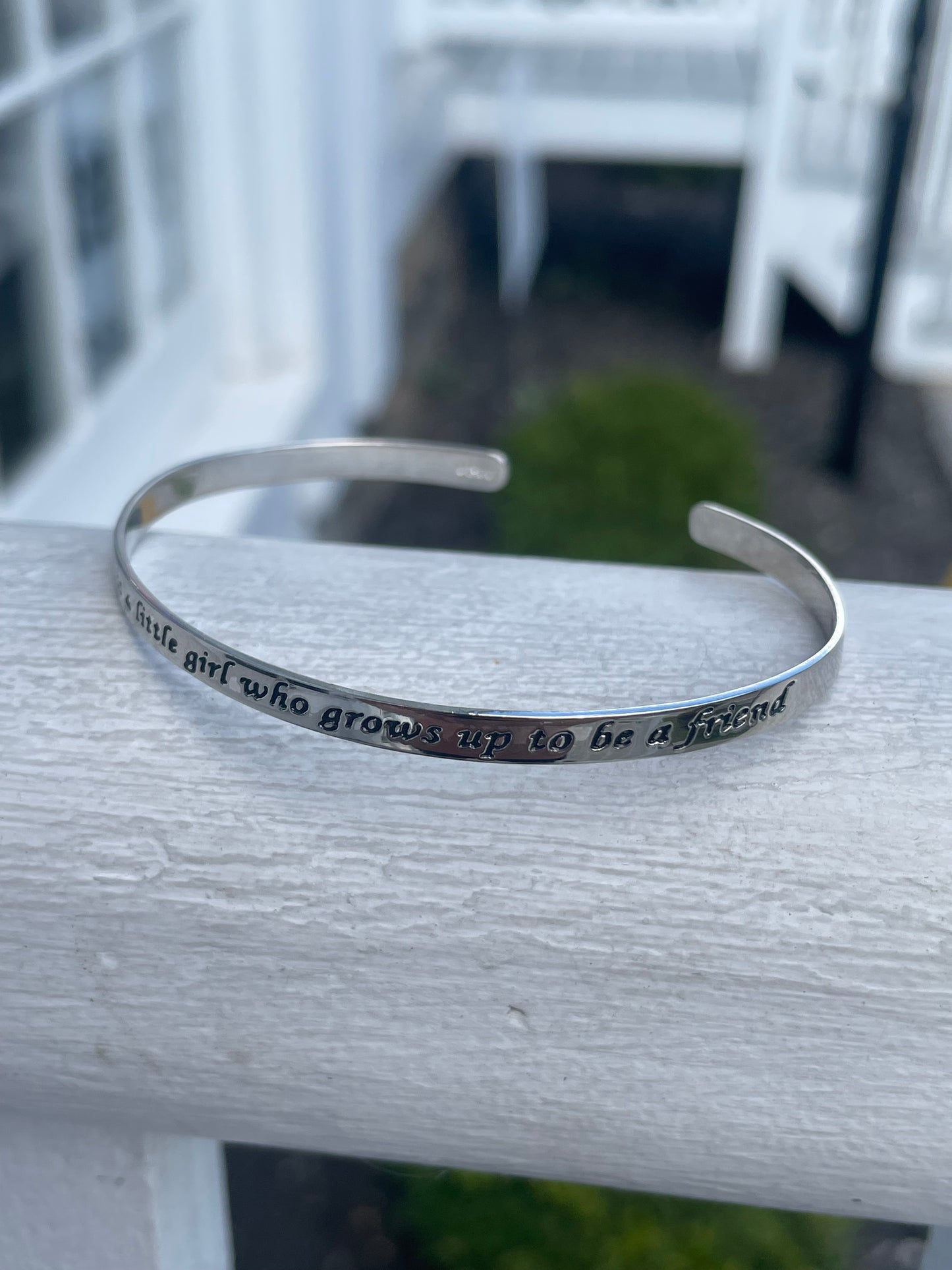 925 Sterling Silver A Daughter is a little girl who grows up to be a friend cuff bracelet cuff bracelet