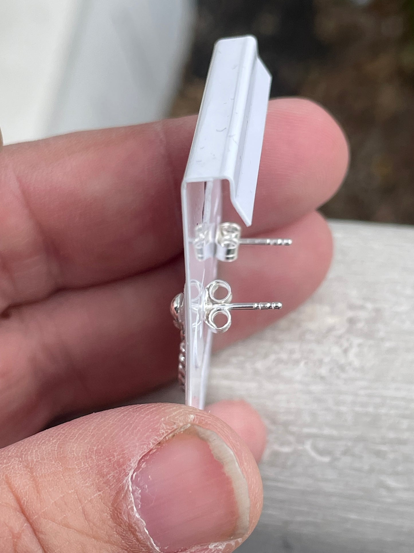 925 Sterling Silver Peace Sign Dangle Earrings