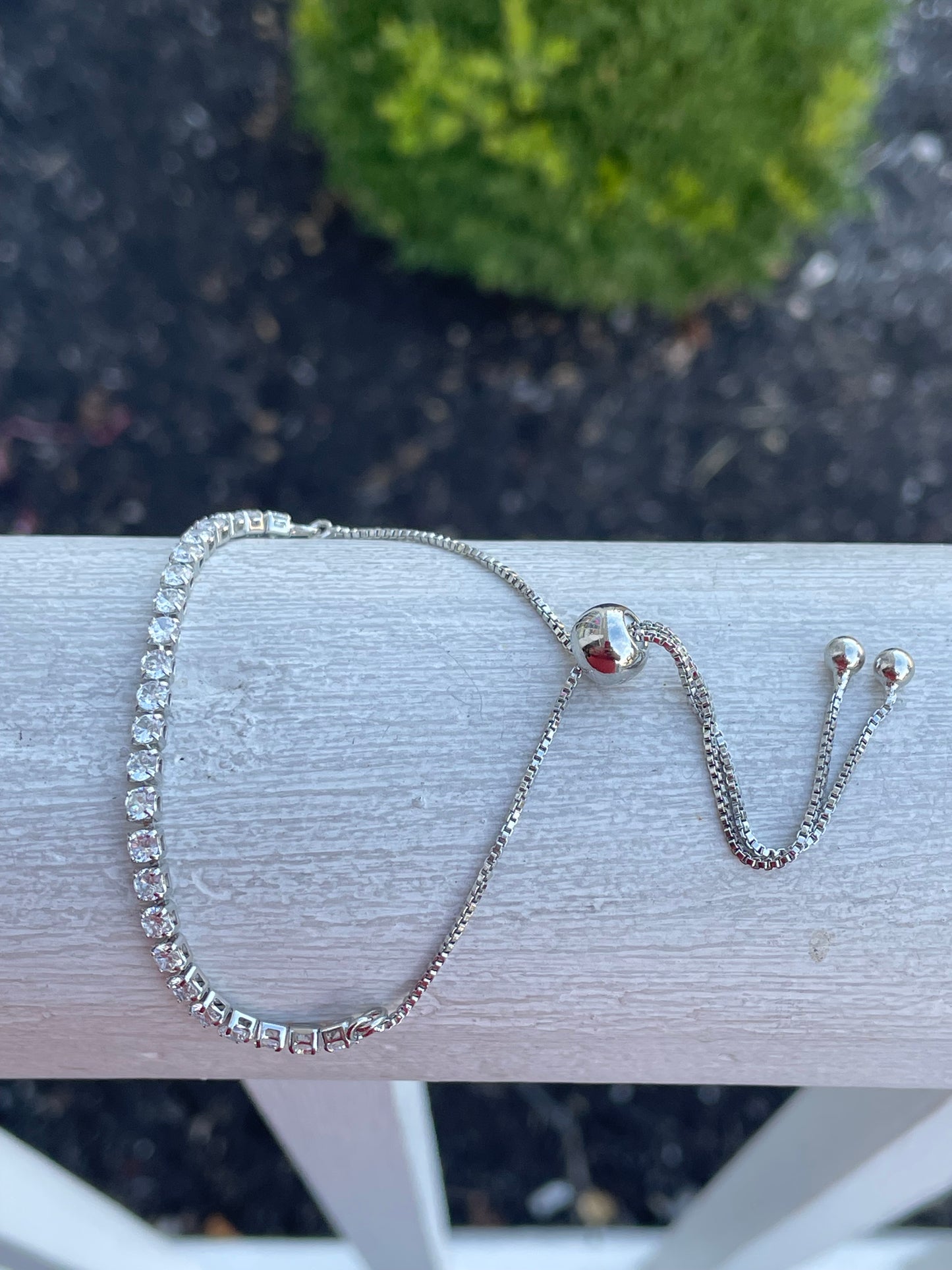 925 Sterling Silver One Size Fits all Cz tennis bracelet