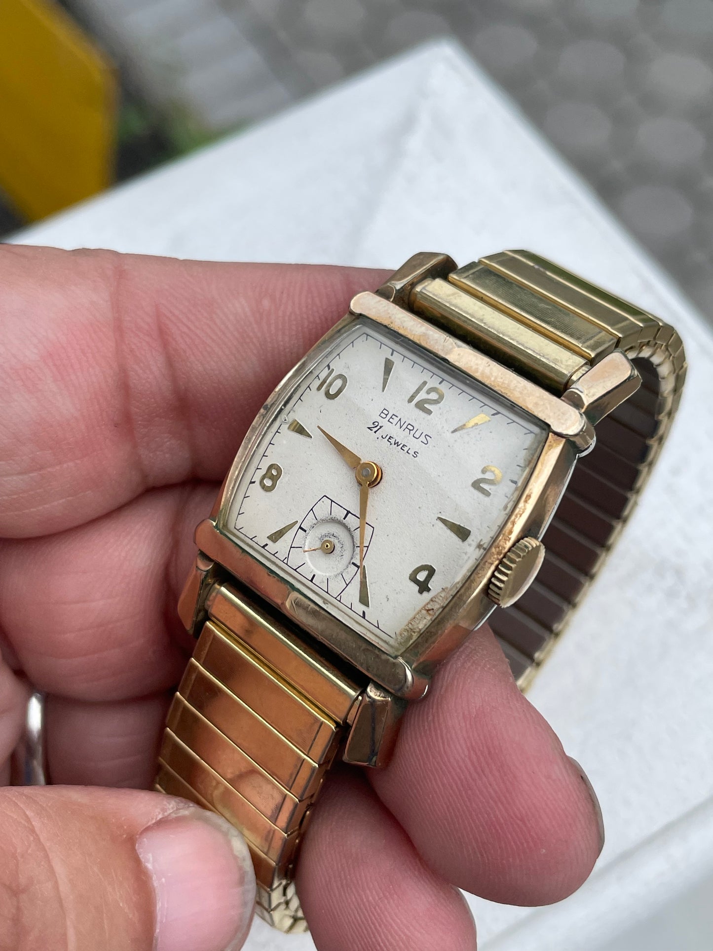 Vintage Benrus 21 Jewels Gold Filled Wind Up Flex Band Wristwatch