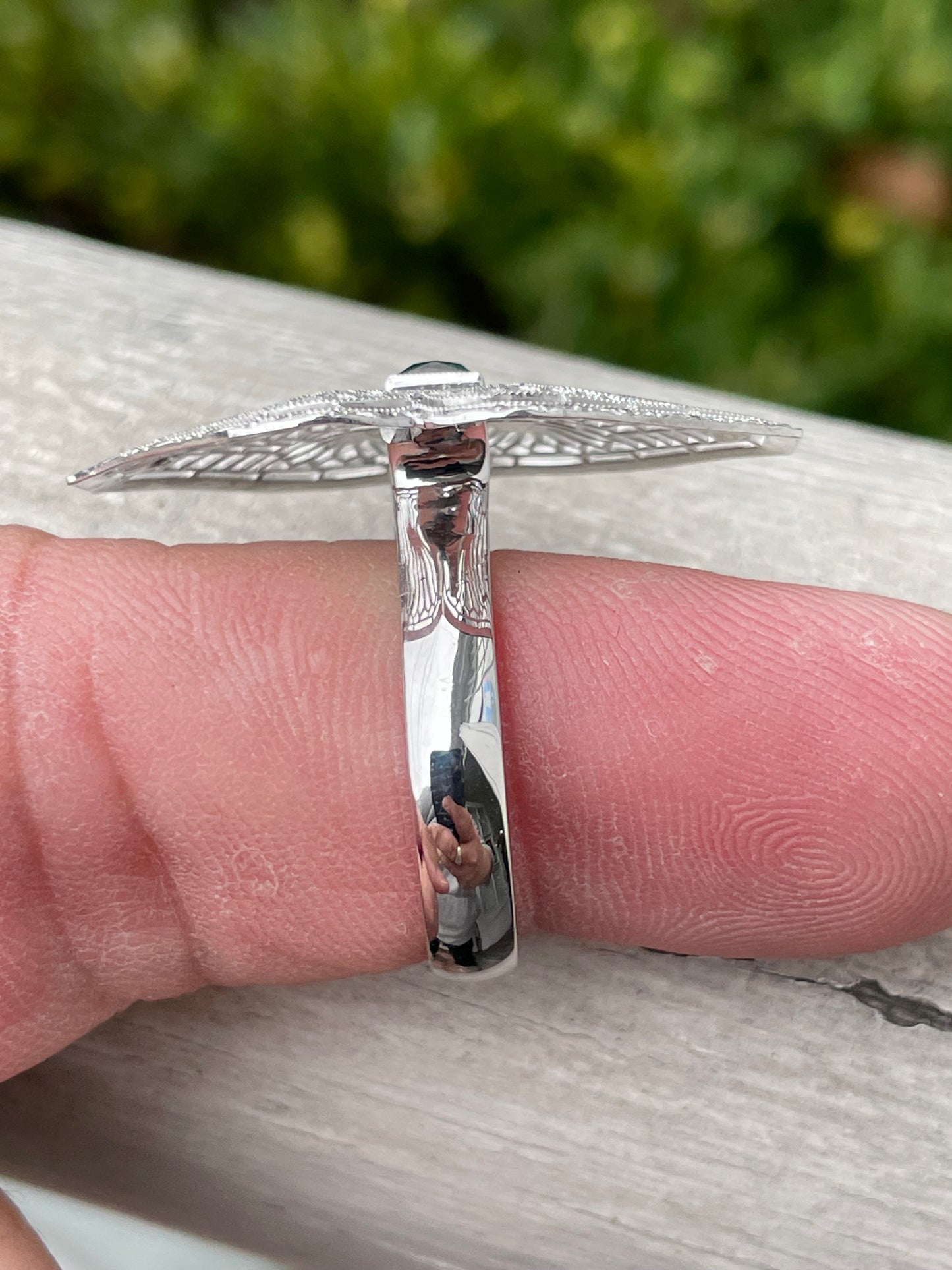 14k White Gold Antique Emerald Art Deco Ring