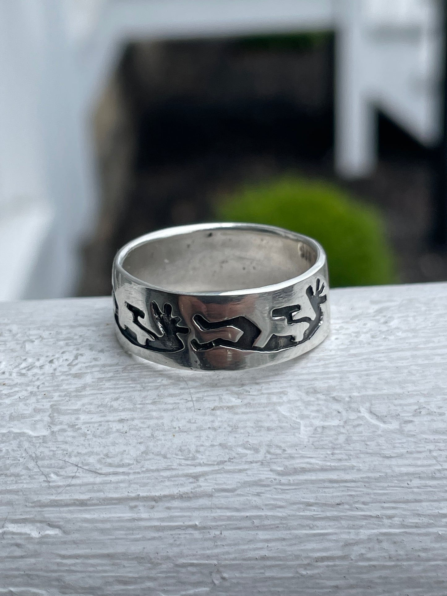 925 Sterling Silver Thick Kokopelli Band Ring Size 11