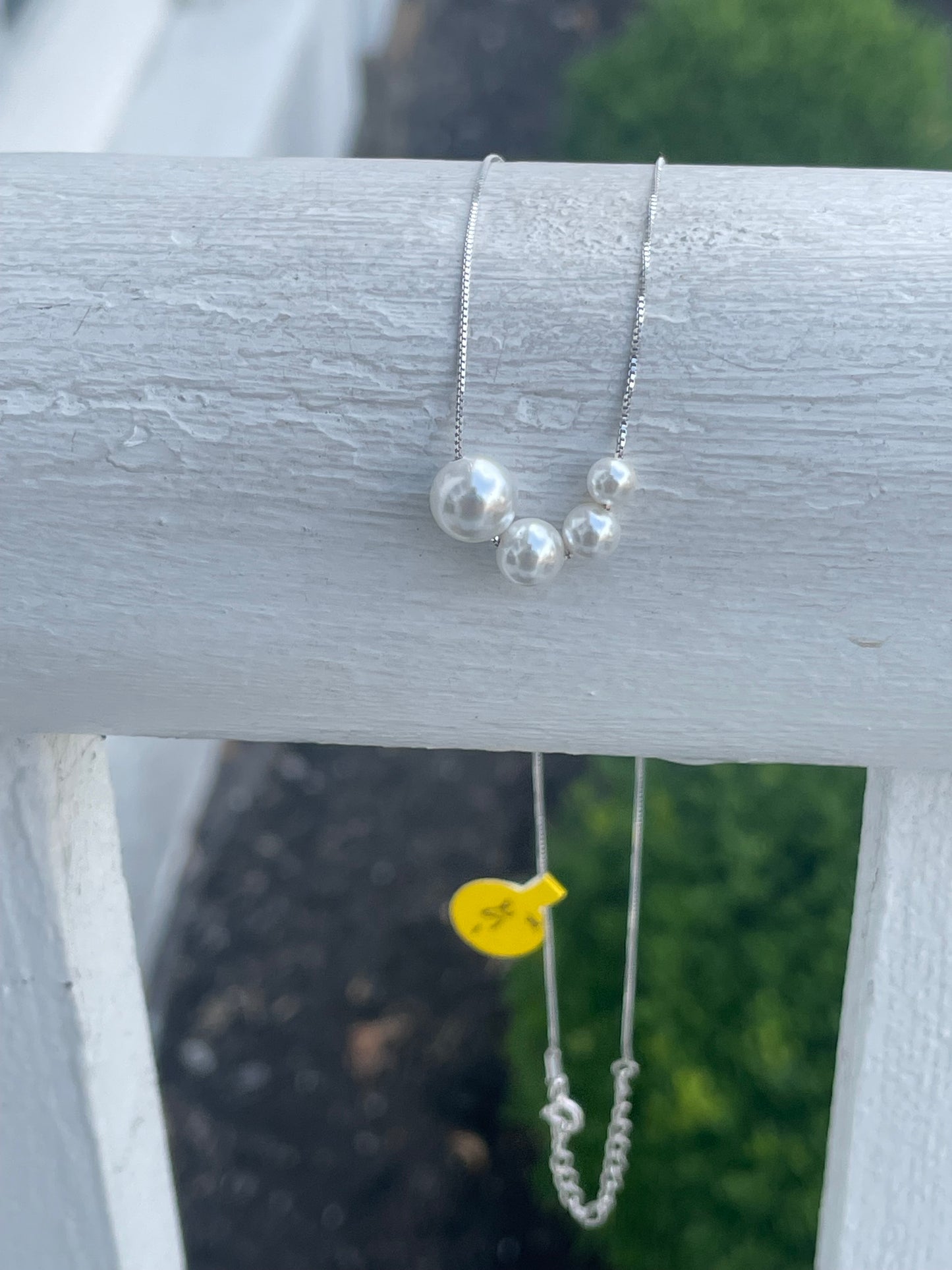 925 Sterling Silver Petite Graduated Pearl Necklace