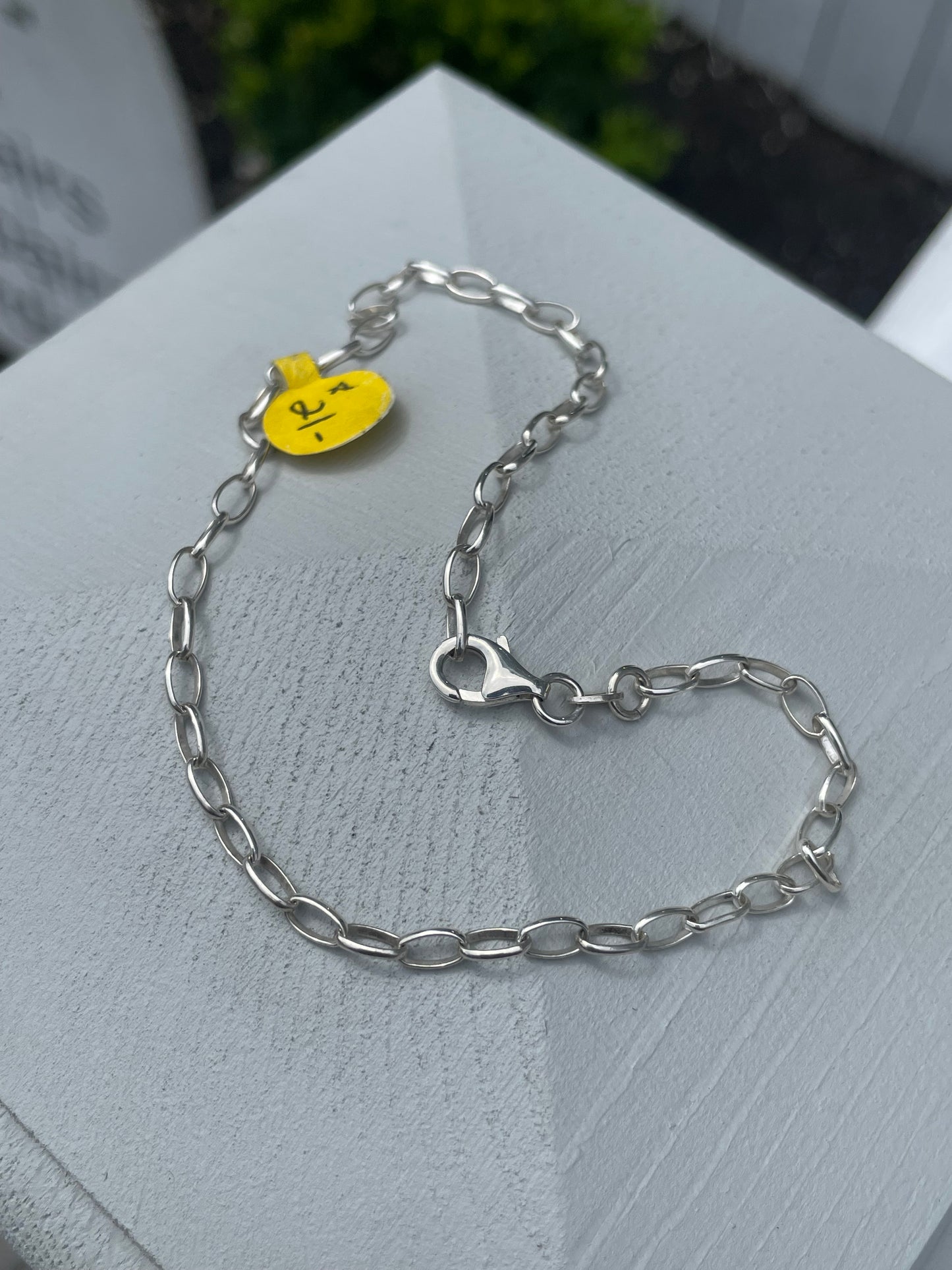 925 Sterling Silver Paperclip Design Anklet