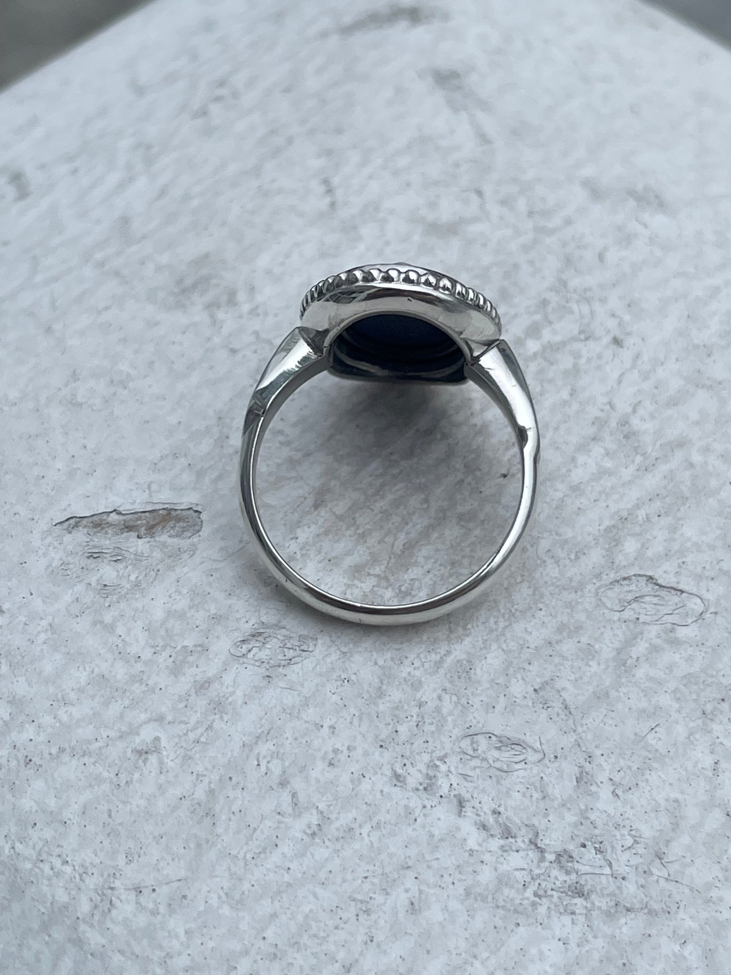 Designer Wedgwood 925 Sterling Silver Green Blue Cameo Ring Size 6