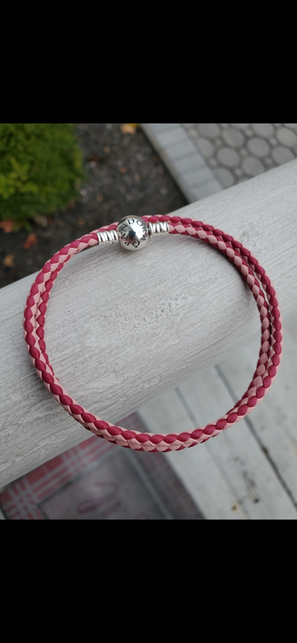 Pandora Woven Double Leather Pink Mix Bracelet 590747CPMX-D2