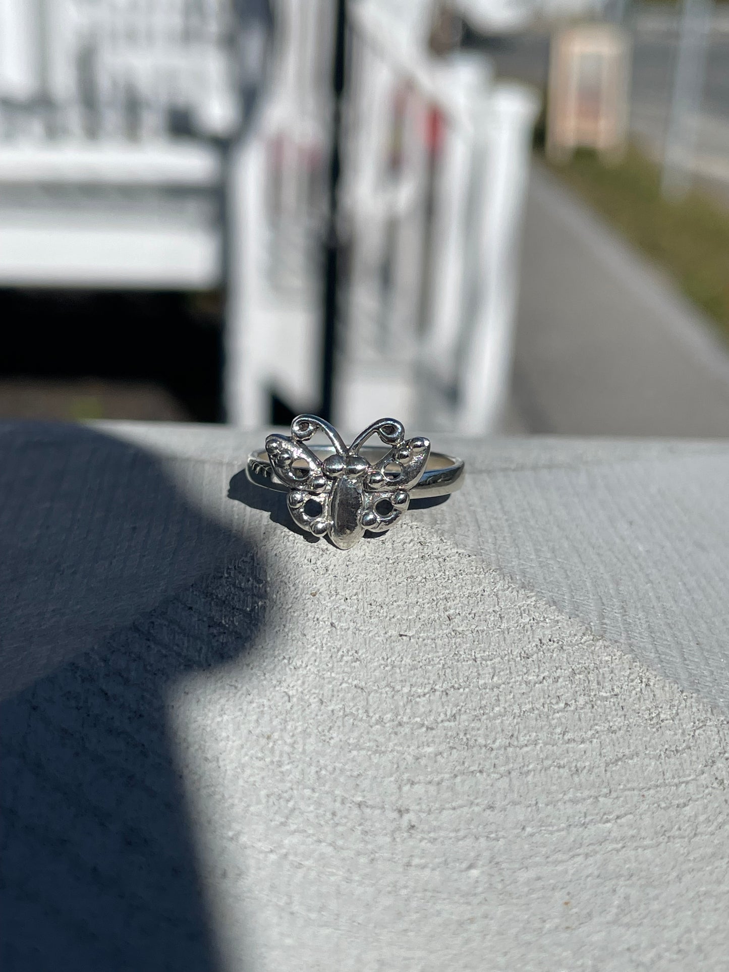 925 Sterling Silver Open Butterfly Ring Sz 7