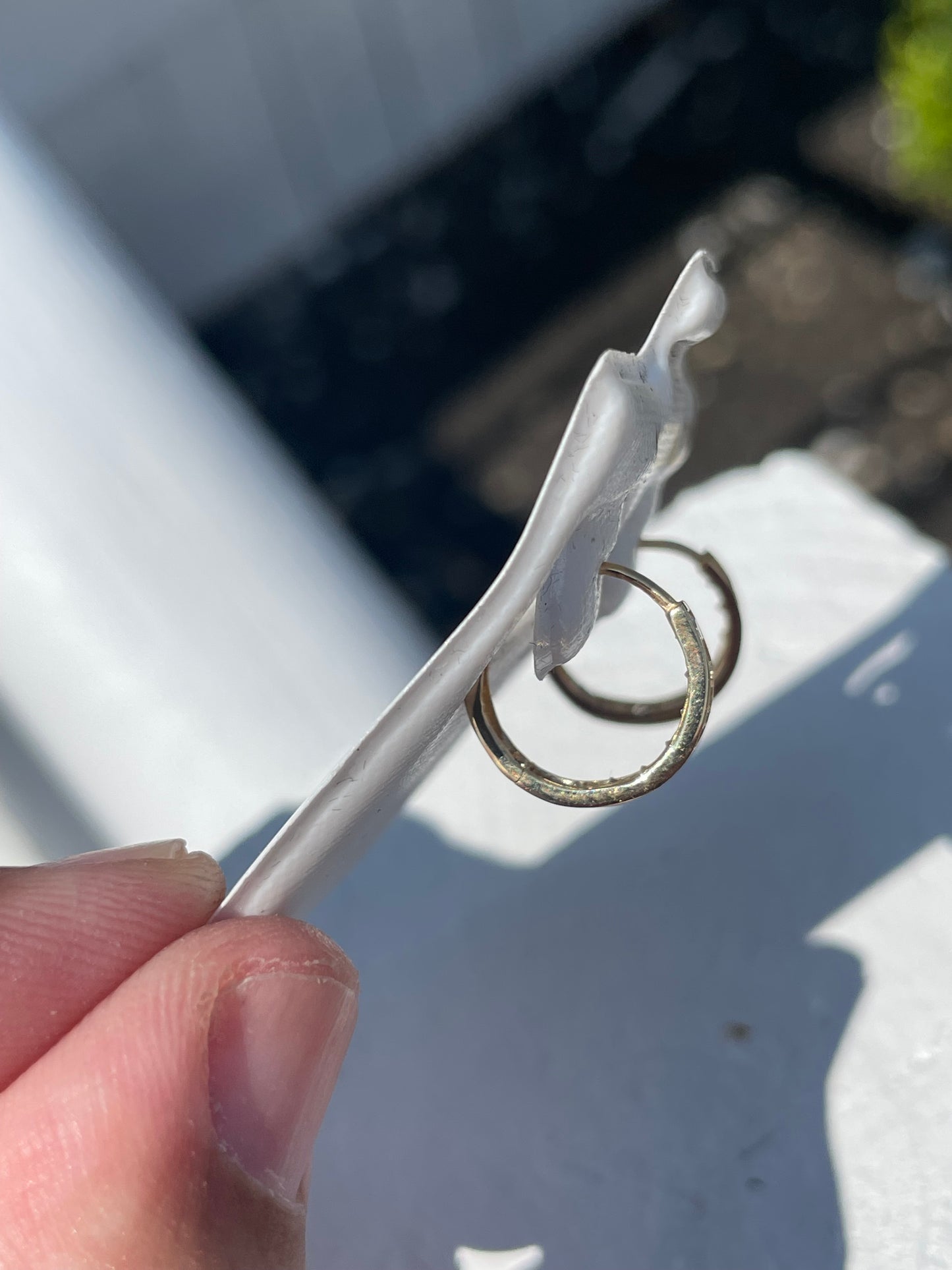 14k Gold Clear Zirconia Huggie Hoop Earrings