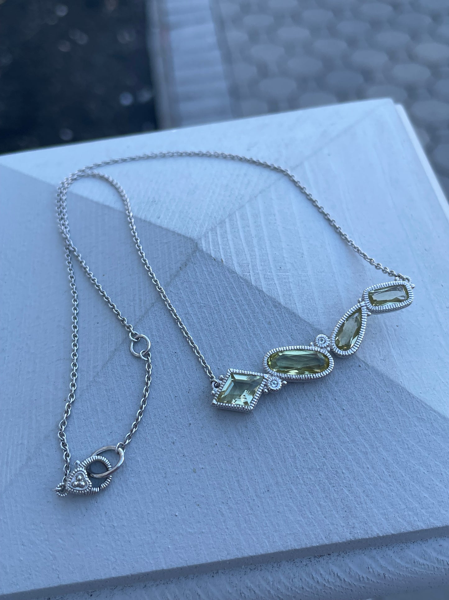 925 Sterling Silver Designer Judith Ripka Citrine Necklace