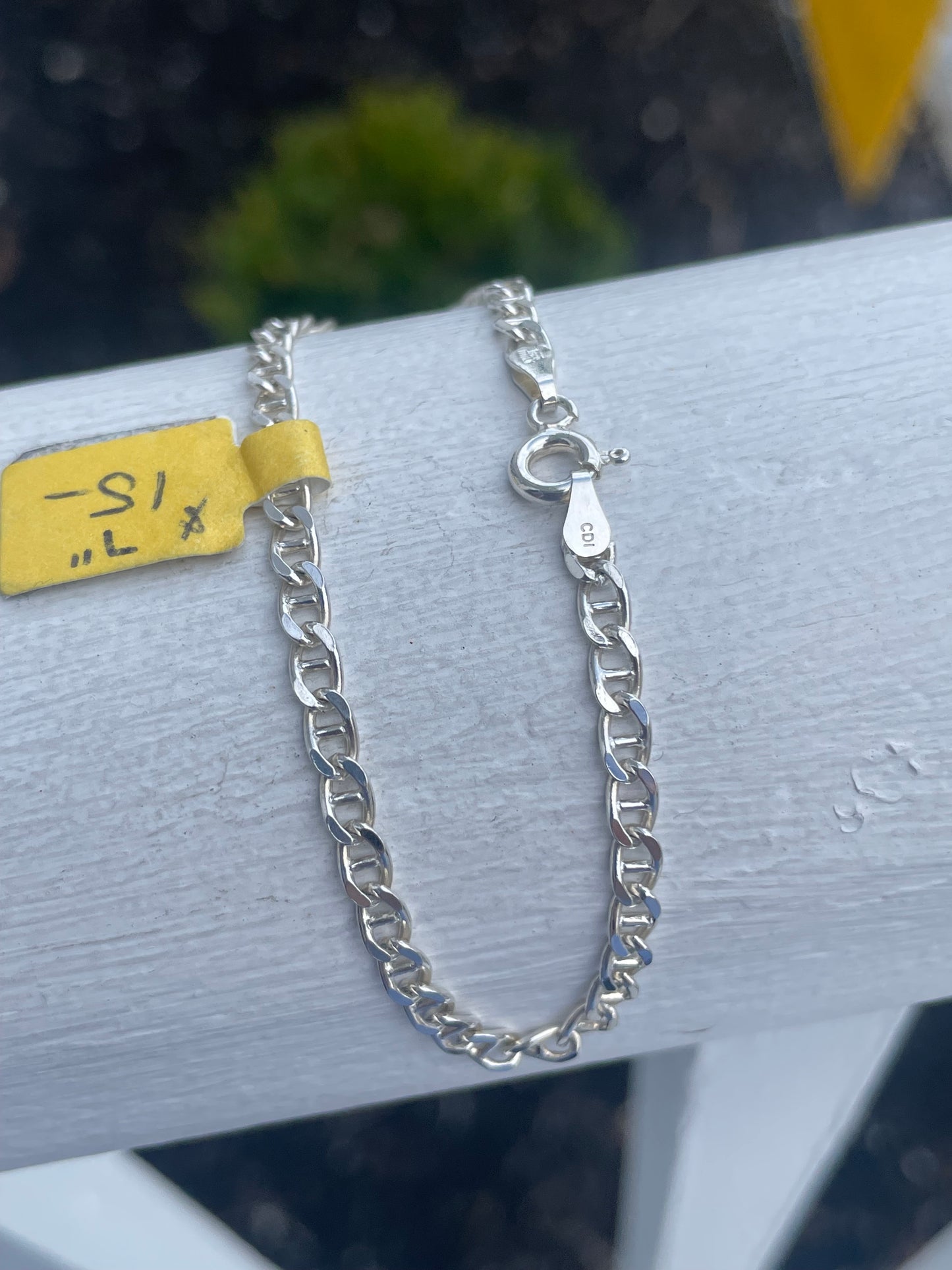 925 Sterling Silver Gucci Link Bracelet 7”