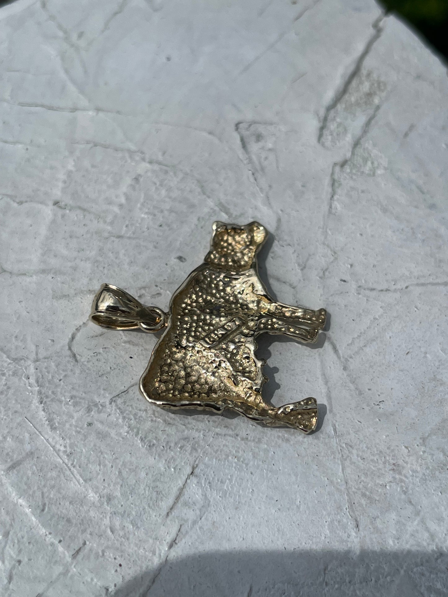 14k Gold Bovine Cow Charm Pendant