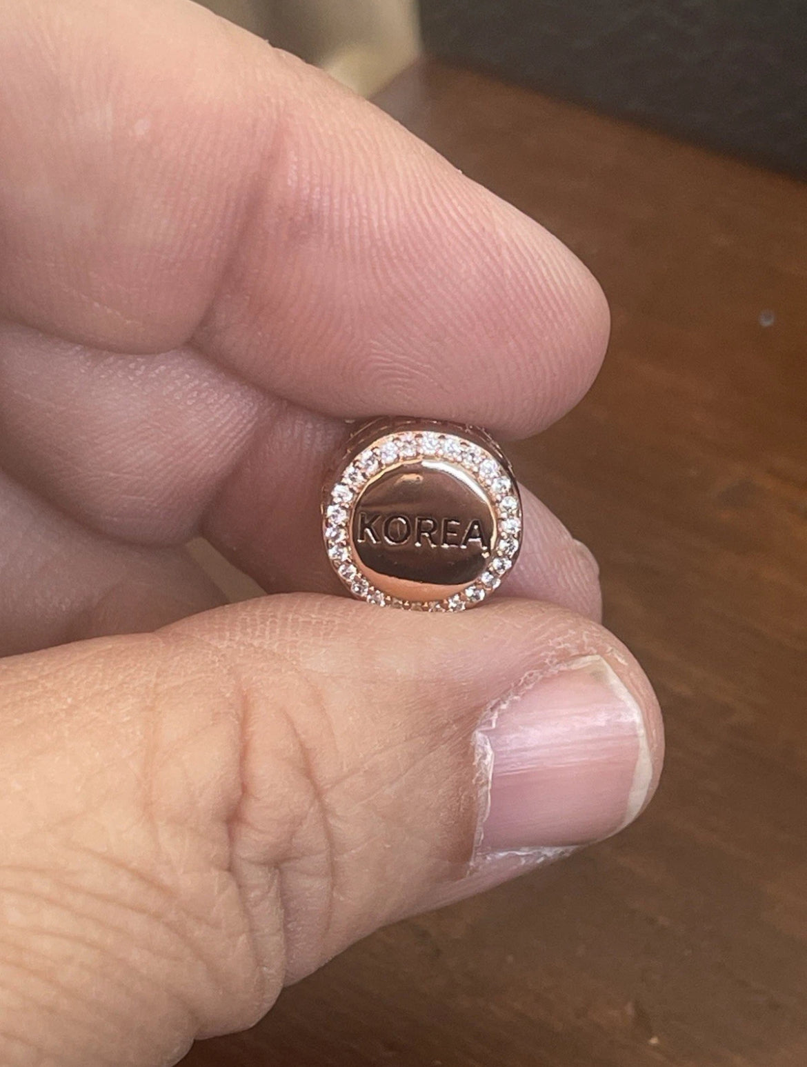 Pandora Korea Country Exclusive Flag Rose Gold Round Signet Flag Charm
