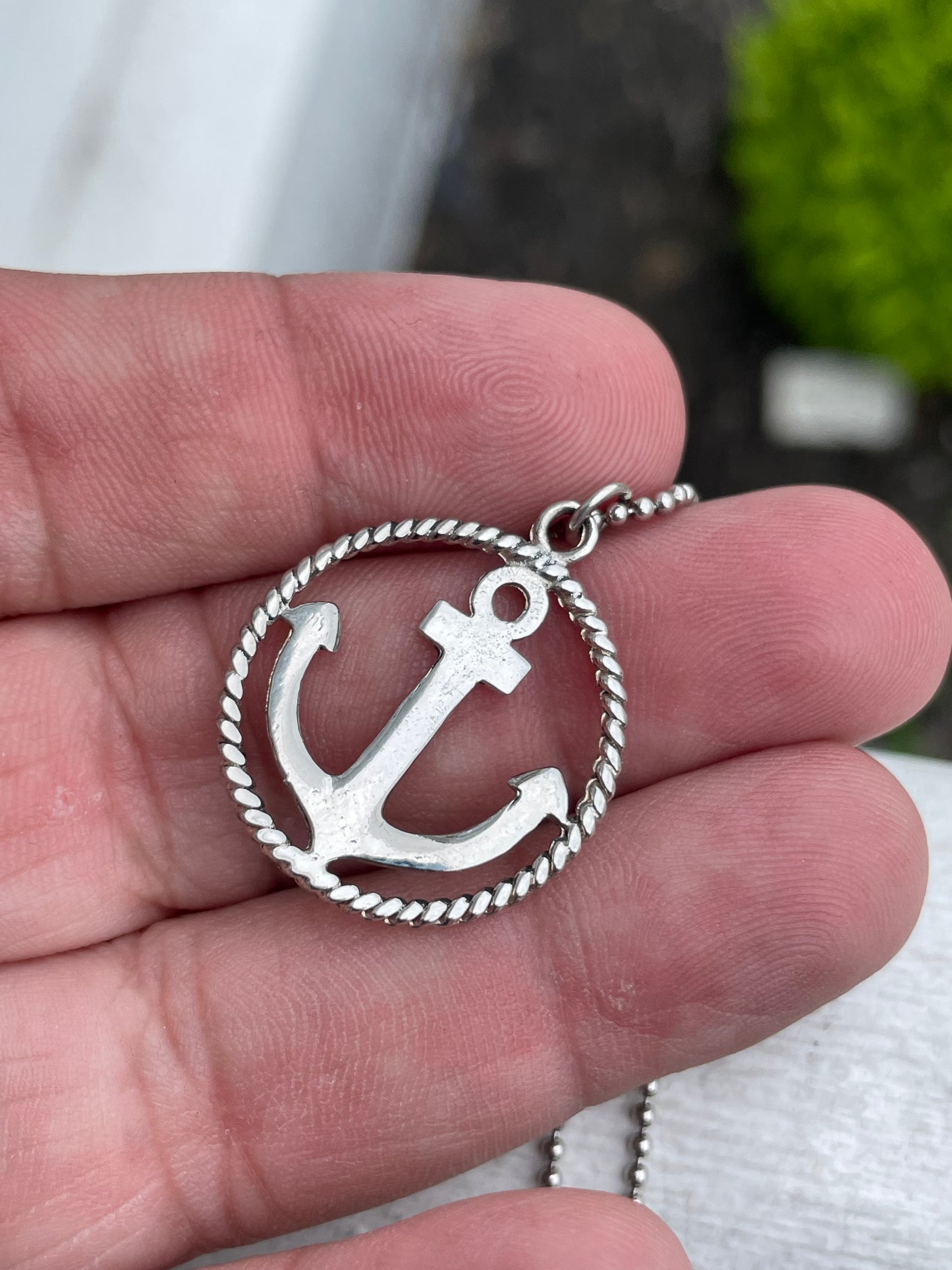 925 Sterling Silver Anchor Necklace