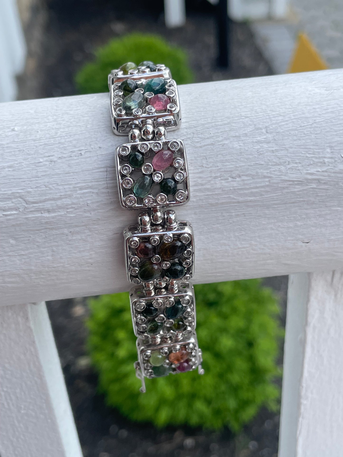 Rarities by Carol Brodie Designer Natural Multi Colored Tourmaline Bracelet 7.5”