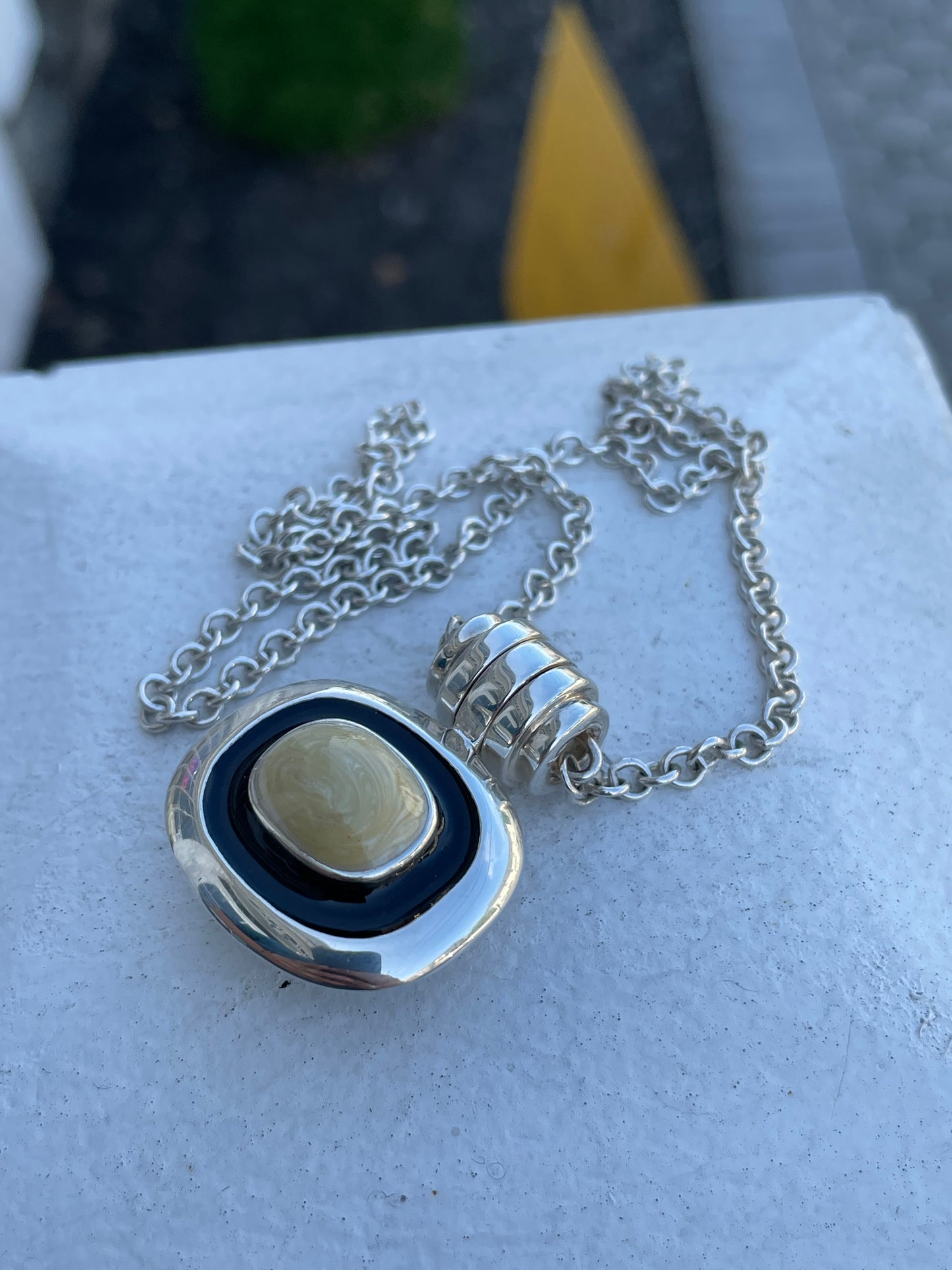 Designer Espo 925 Sterling Silver Reversible Necklace