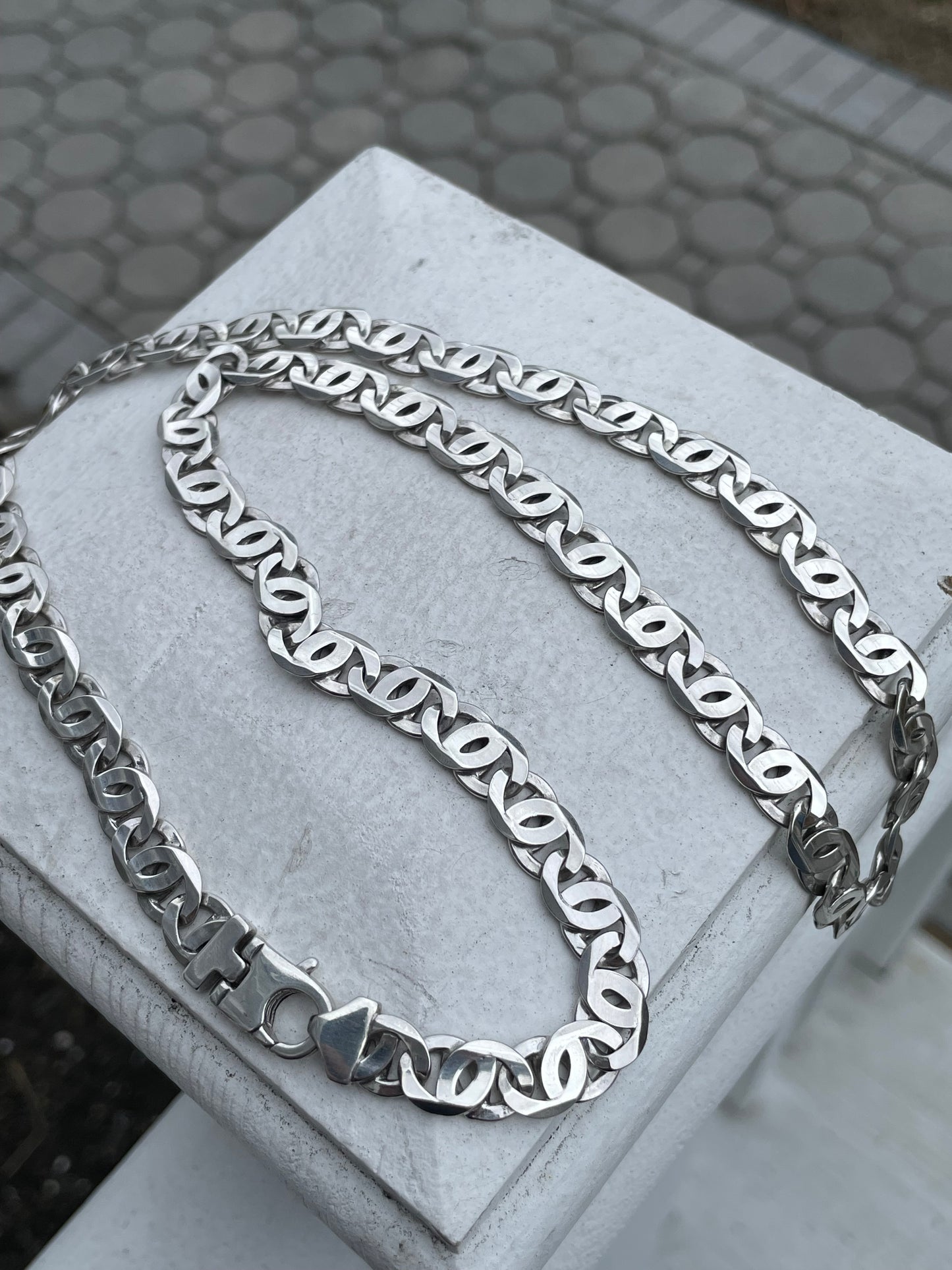925 Sterling Silver Men’s Heavy Infinity Link Chain 24”