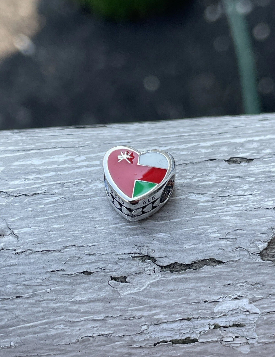 Pandora Oman π΄π² Exclusive Country Flag Colors Heart Charm