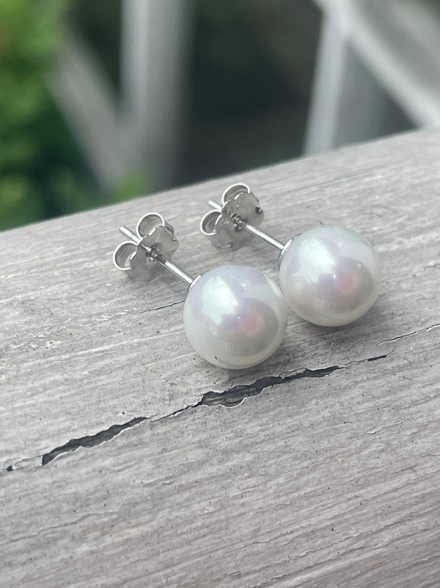 925 Sterling Silver 10mm Freshwater Pearl Stud Earrings