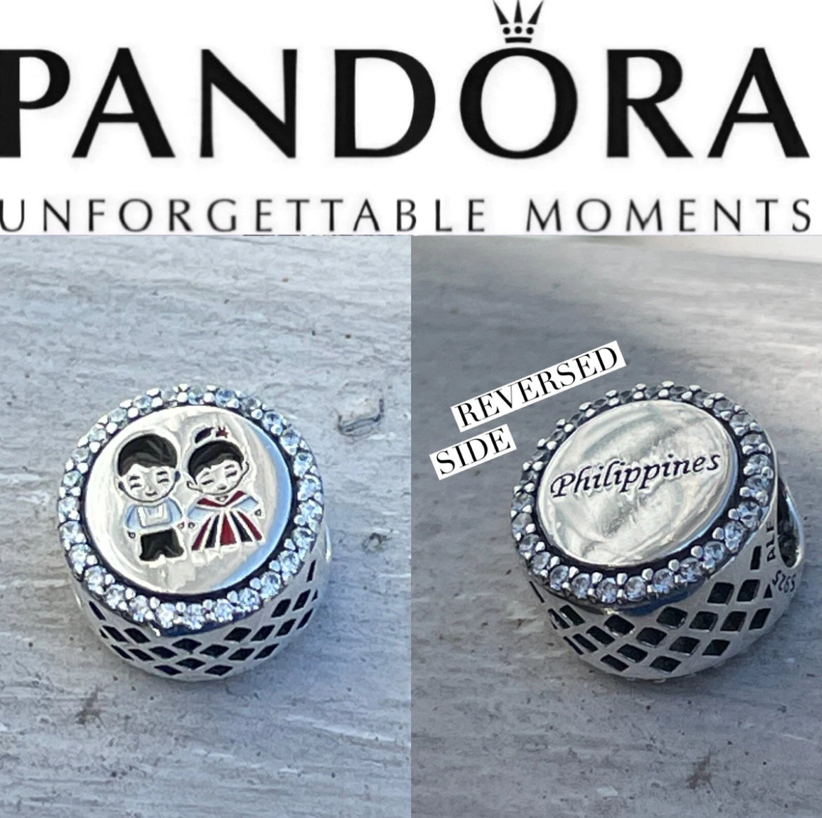 Pandora Philippines Exclusive Country Round Signet Traditional Wedding Charm