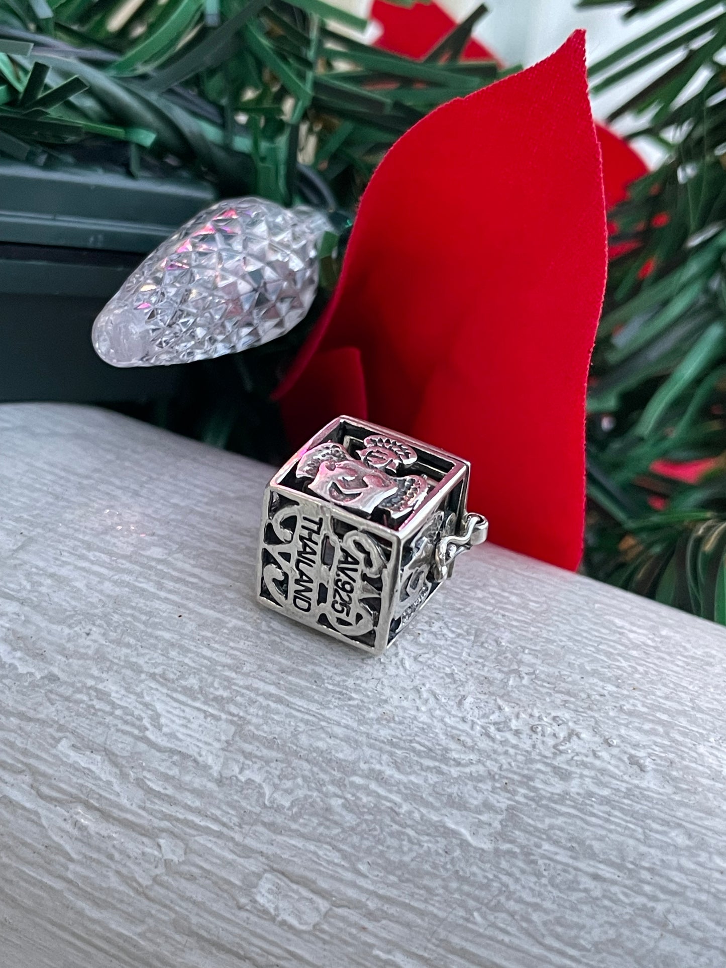 925 Sterling Silver Guardian Angel Prayer Box Pendant Charm