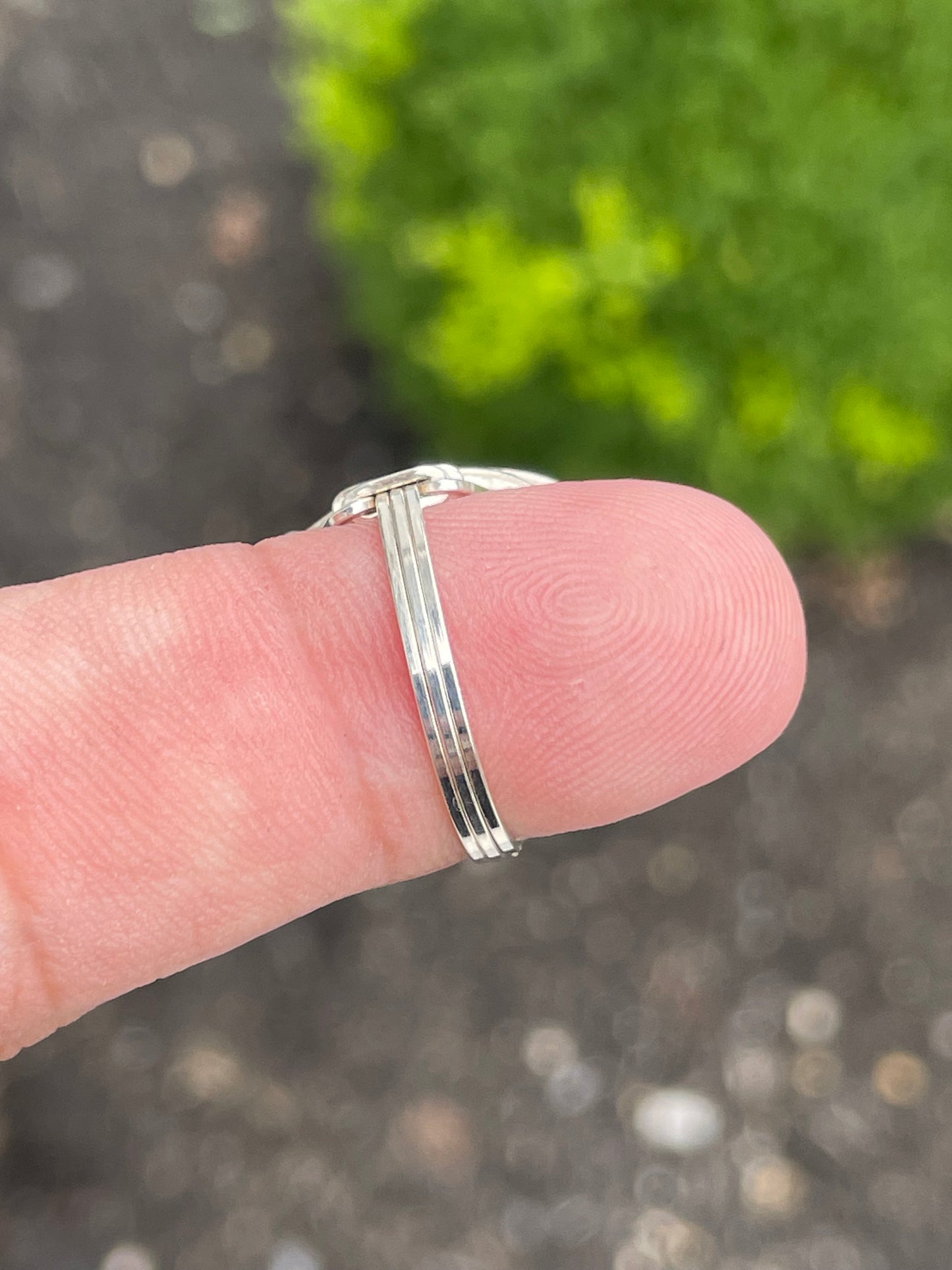 925 Sterling Silver Large Oval Opal Ring Size 5