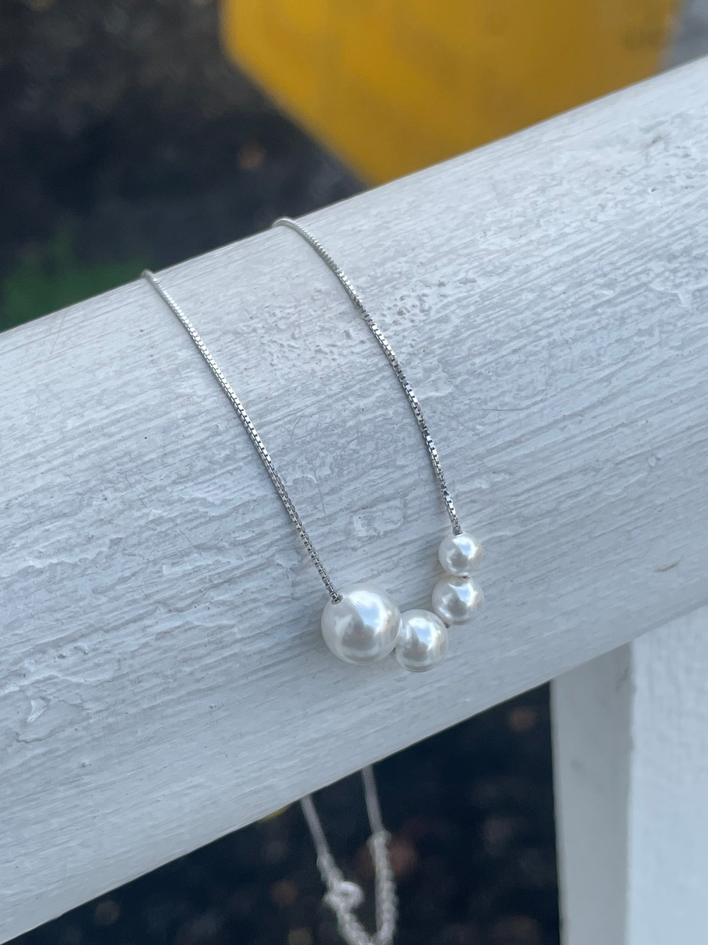 925 Sterling Silver Petite Graduated Pearl Necklace