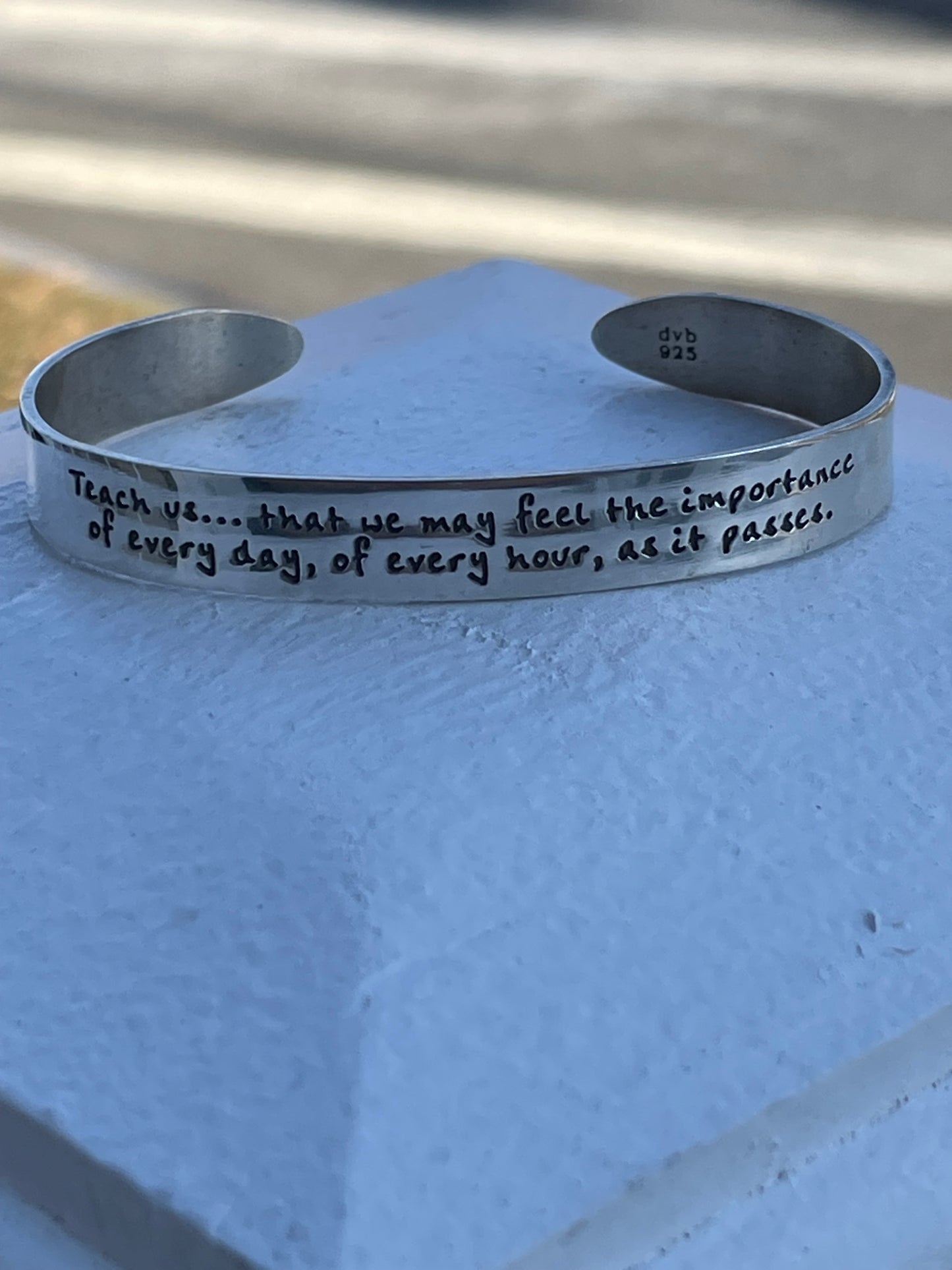 Jane Austen 925 Sterling Silver Prayer Bracelet 7”