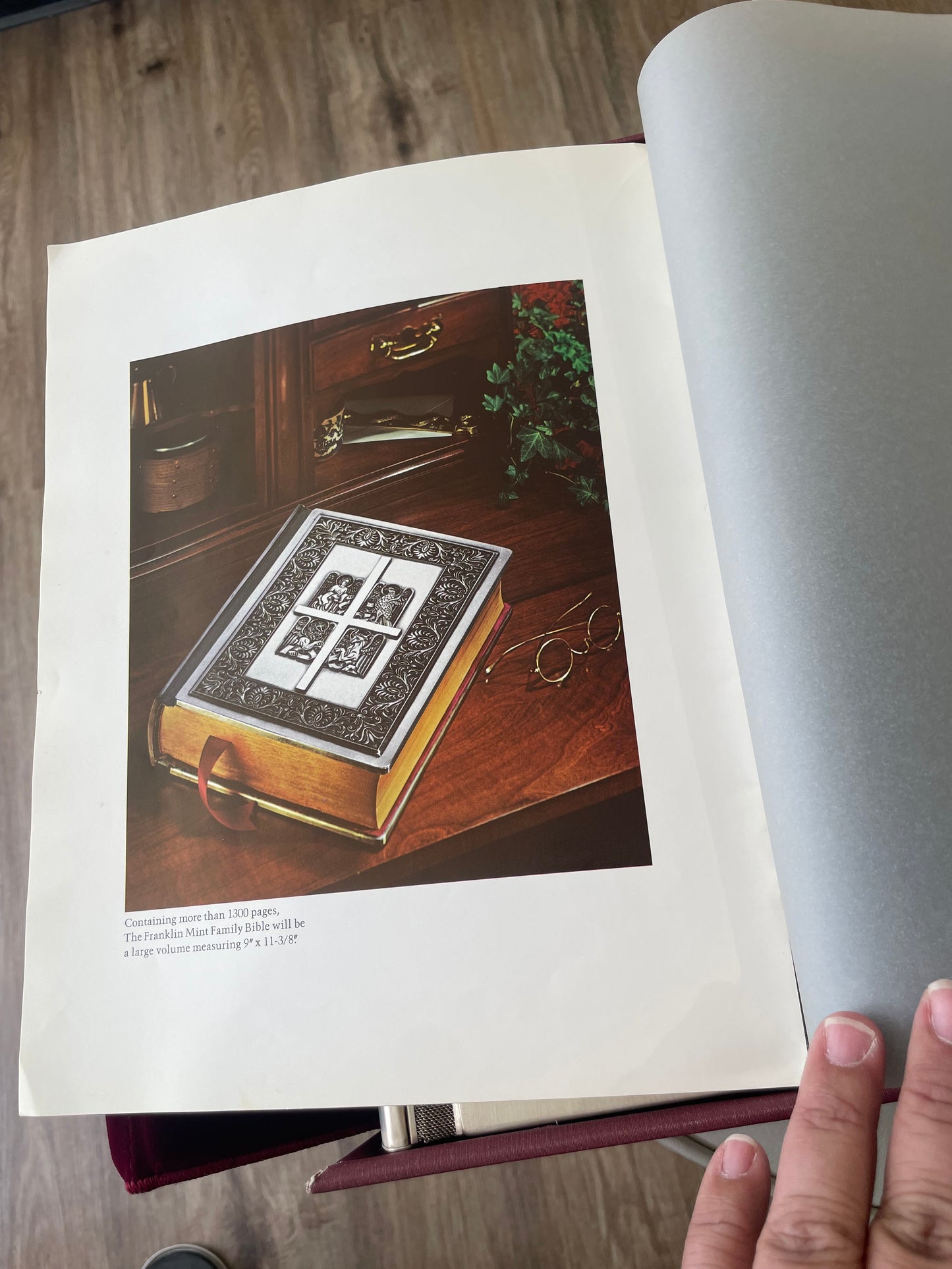 Vintage 1975 Franklin Mint Silver Family Bible Catholic NAB Text Heirloom Edition