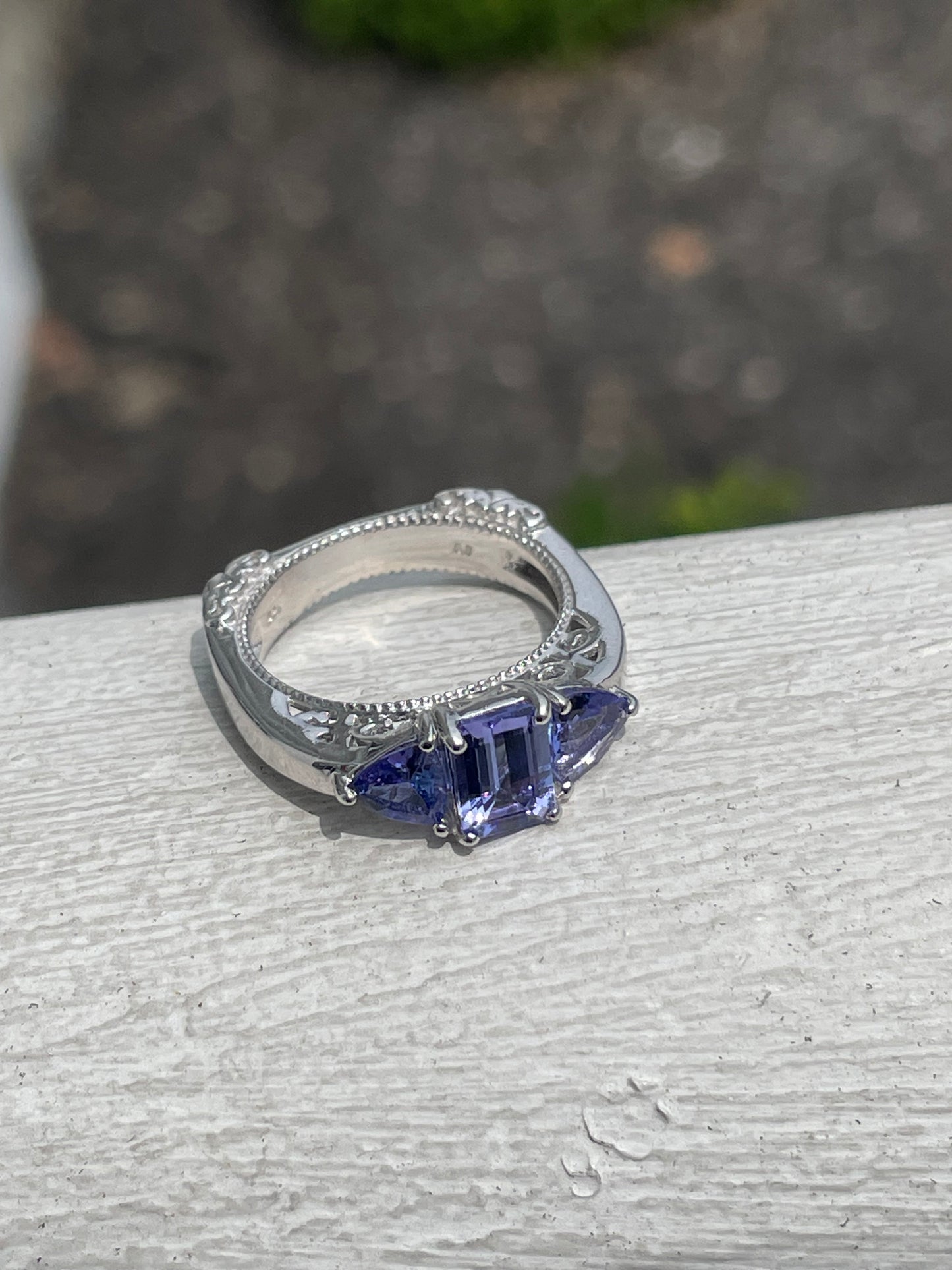925 Sterling Silver PPF Natural Tanzanite Ring Size 6