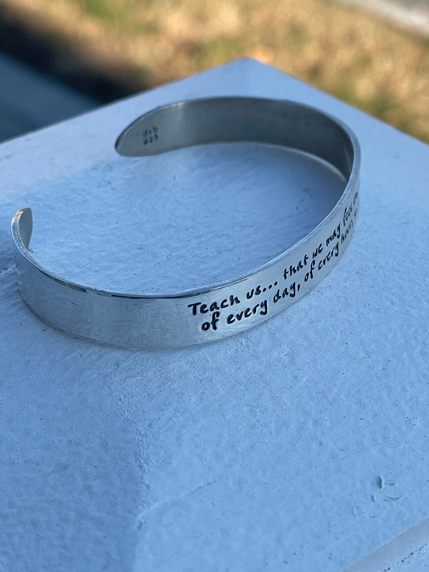 Jane Austen 925 Sterling Silver Prayer Bracelet 7”