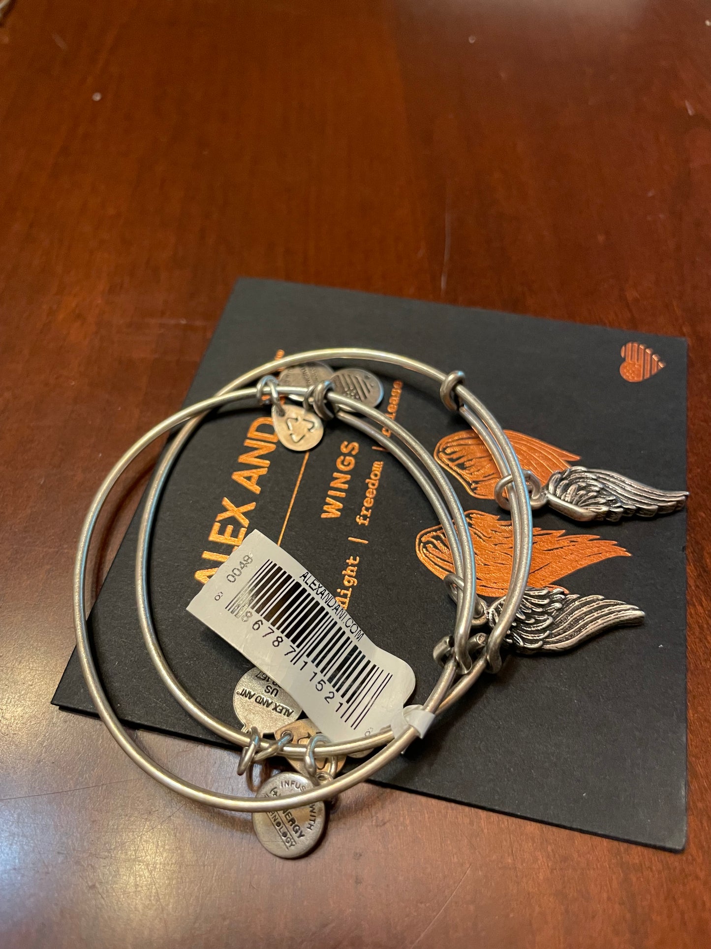 Alex and Ani Angel Wings Lot set of 2 Silver color bracelets