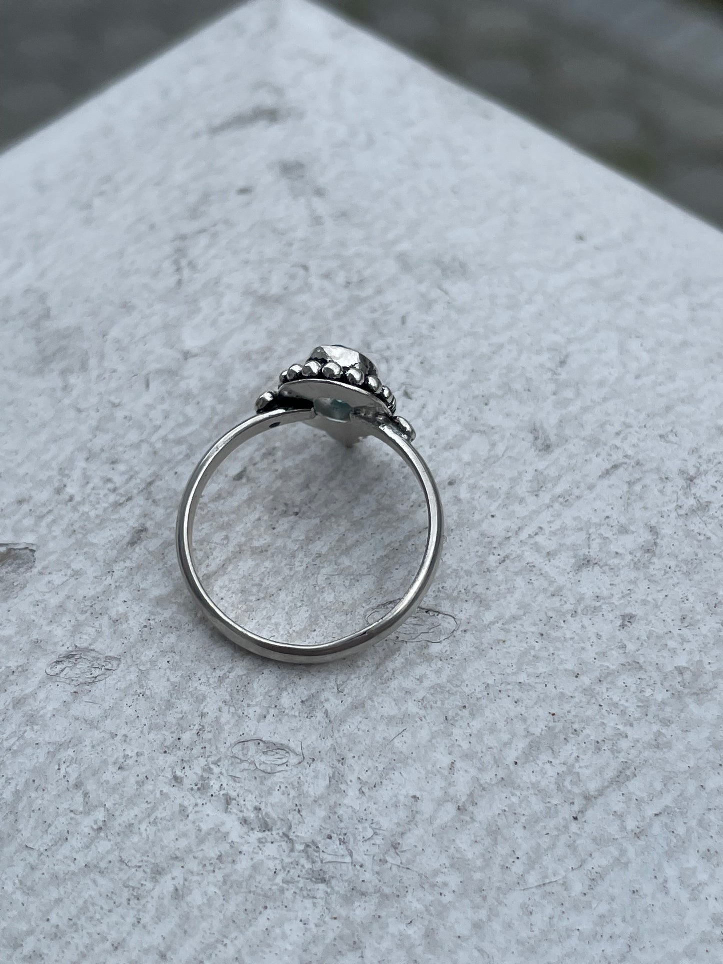 925 Sterling Silver Sky Blue Topaz Solitaire Ring Size 7