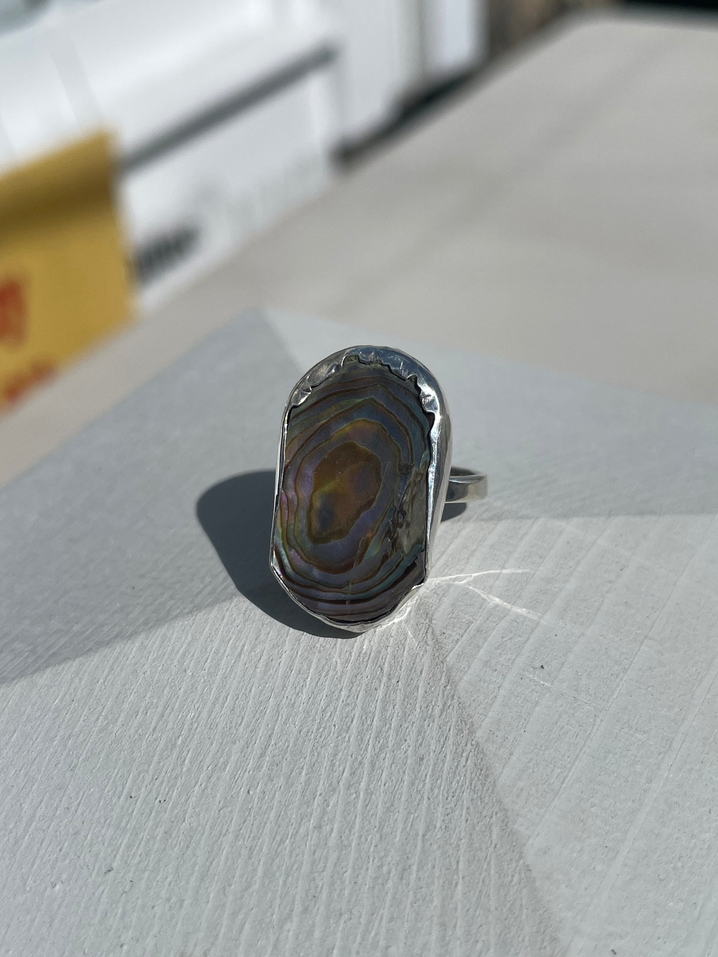 925 Sterling Silver Handmade Abalone Ring