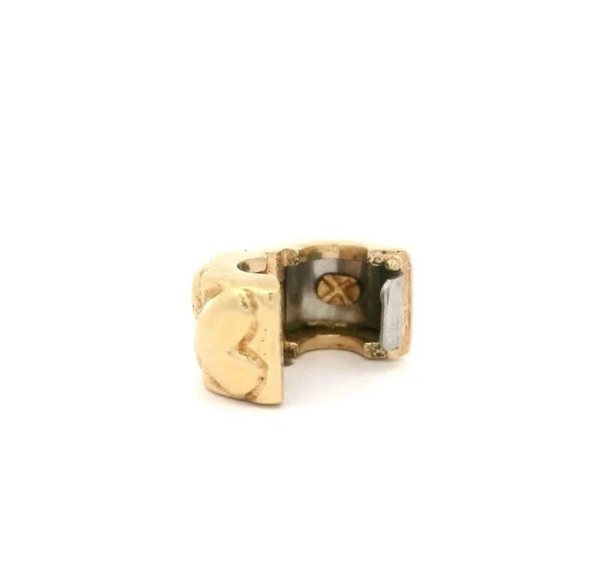 Retired Pandora Solid 14k Yellow Gold Heart Clip Charm 750243